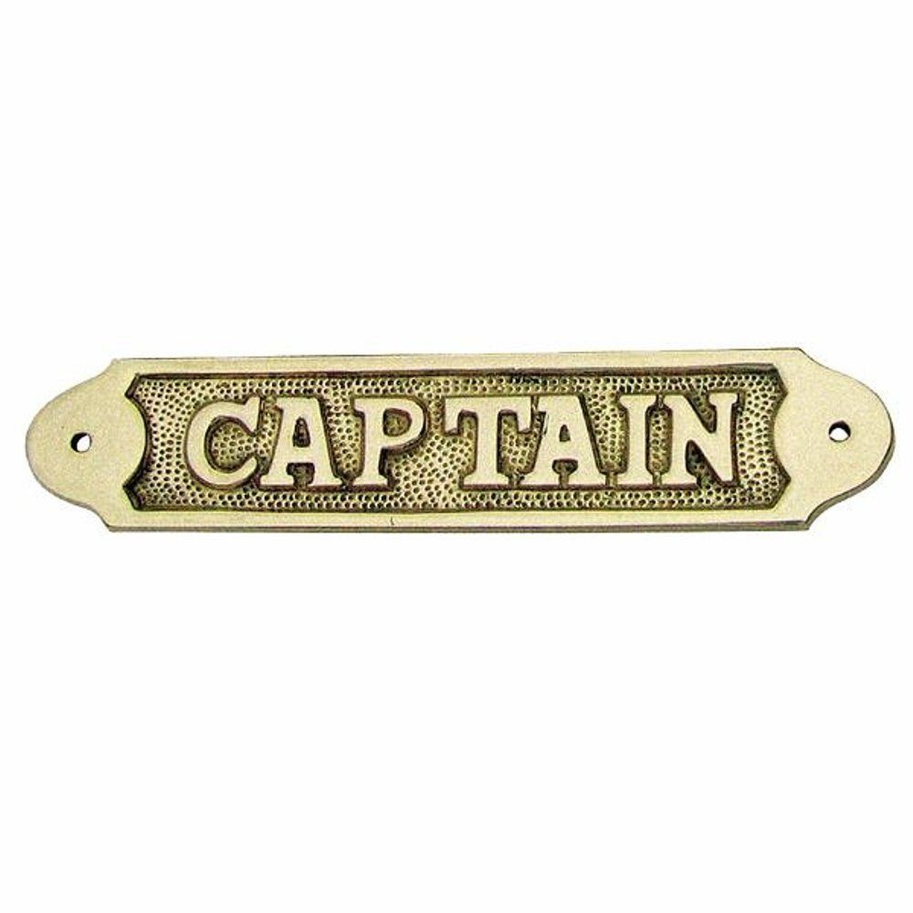 aus maritimes Kabinen, Schild, "Captain", Linoows Kajüten Schild massivem Dekoobjekt Türschild "Captain" Messing