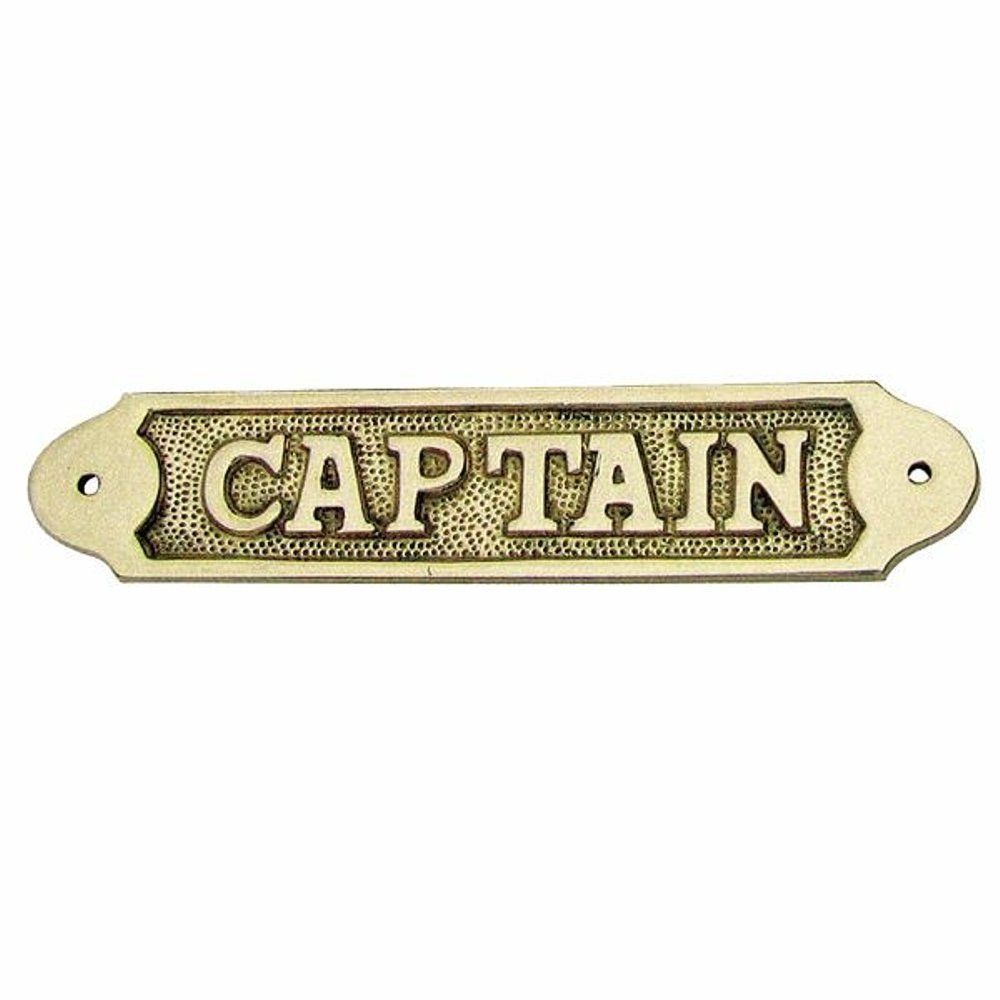 Linoows Dekoobjekt Türschild "Captain", Kabinen, Kajüten Schild (kein Set), maritimes Schild "Captain" aus massivem Messing