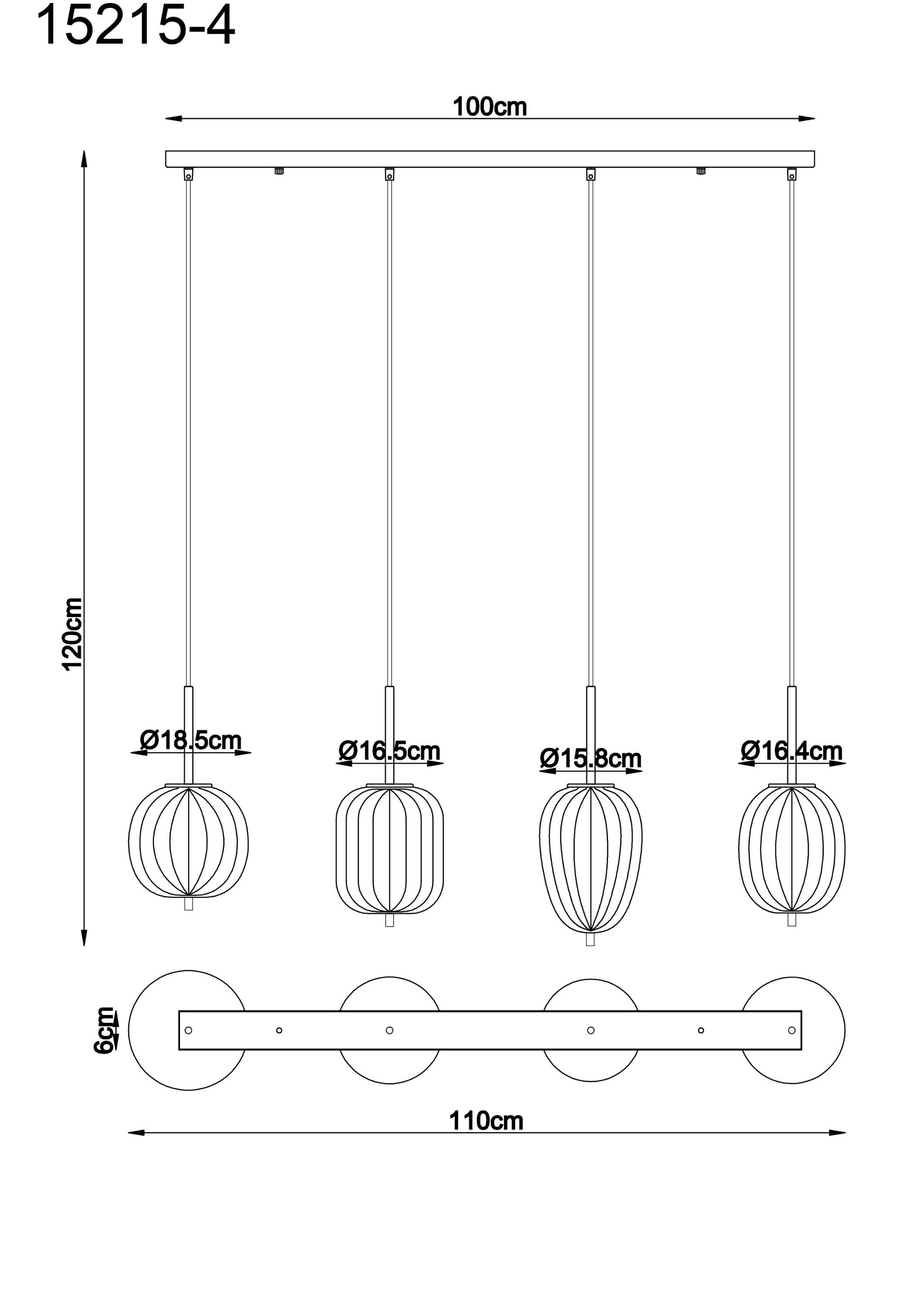 GLOBO 110x18.50x120 (LBH LBH Hängeleuchte, cm) ATTILA GLOBO Lighting Hängeleuchte LEUCHTEN Hängeleuchte