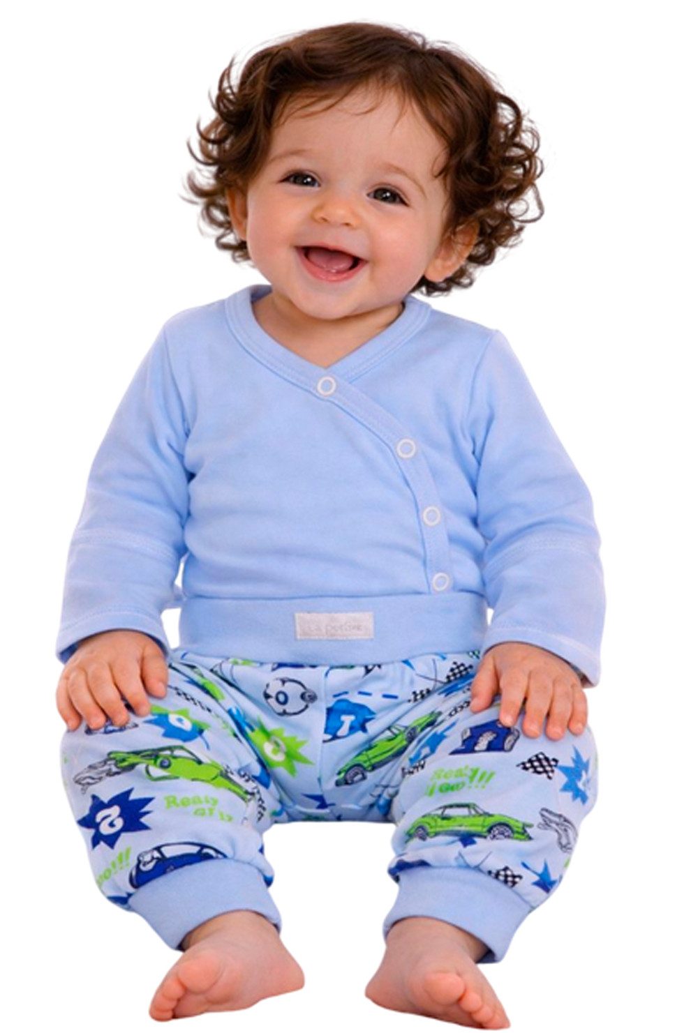 Body & Hose Baby Anzug Wickelbody Schlupfhose in Blau Erstlingsset