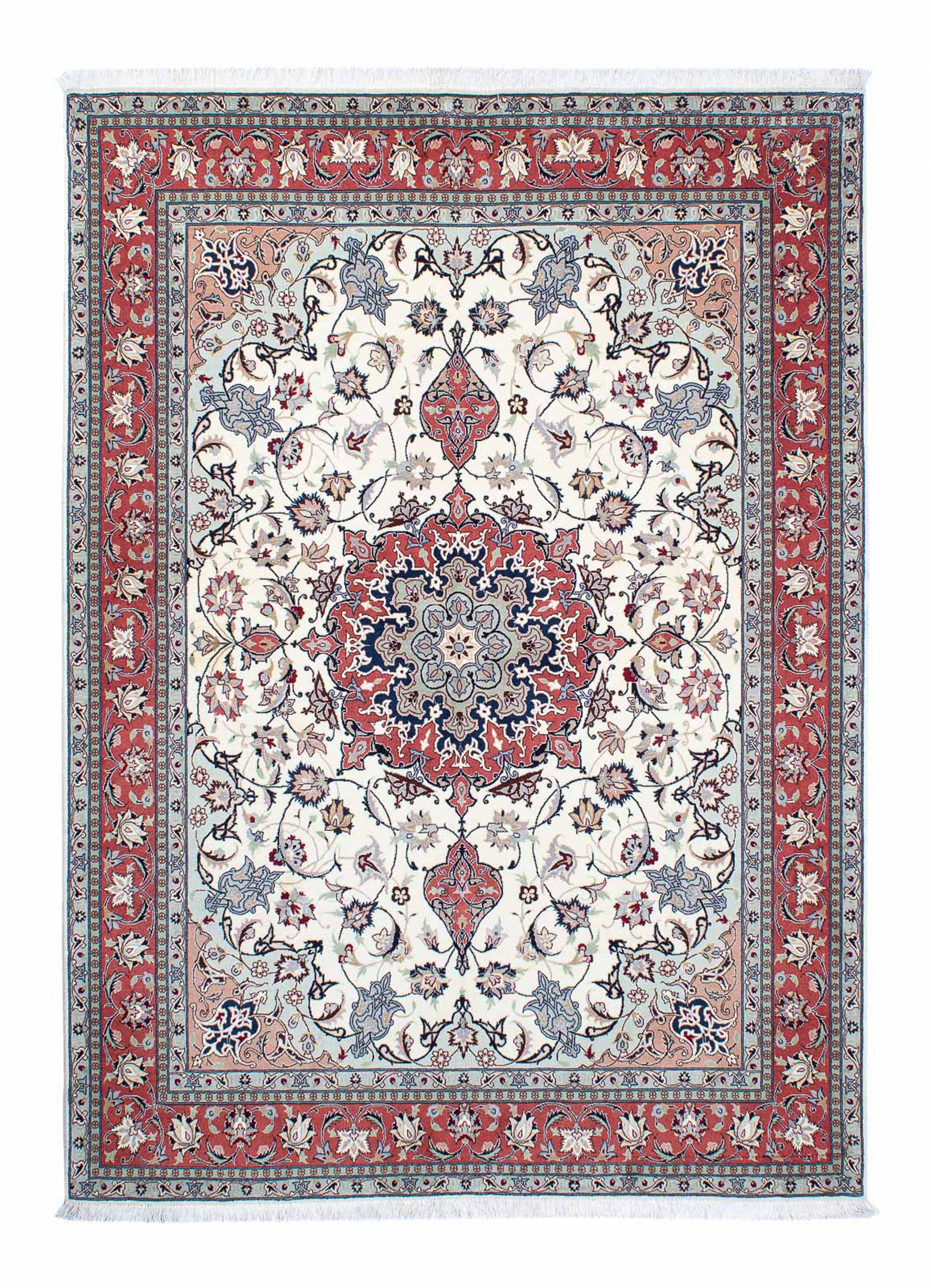 Orientteppich Perser - Täbriz - Höhe: Handgeknüpft, x - cm - 7 Wohnzimmer, rechteckig, mm, beige, 210 morgenland, mit Einzelstück 150 Royal Zertifikat