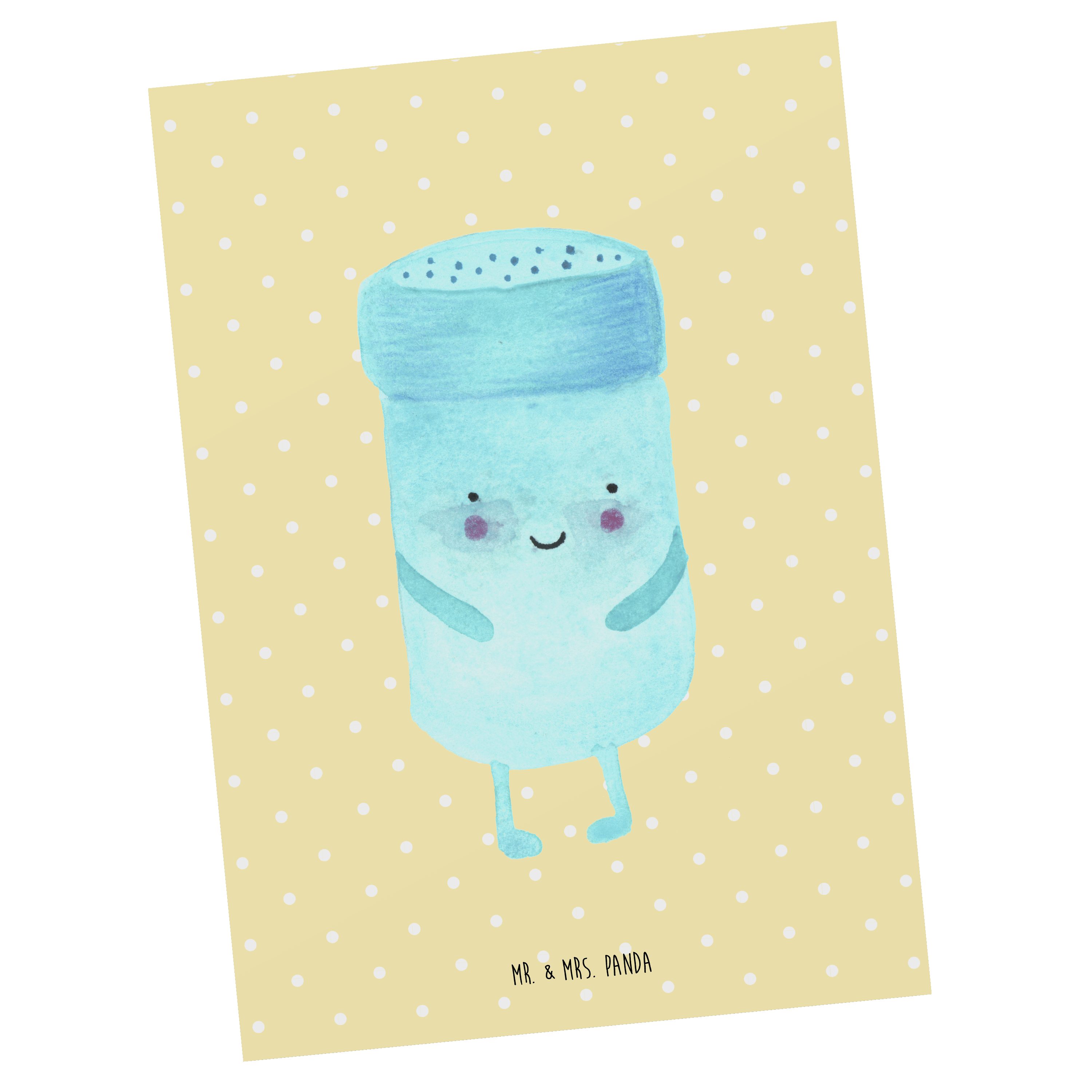 Mr. & Mrs. Panda Postkarte BestFriends-Salt - Gelb Pastell - Geschenk, Tiere, fehlende Keywords