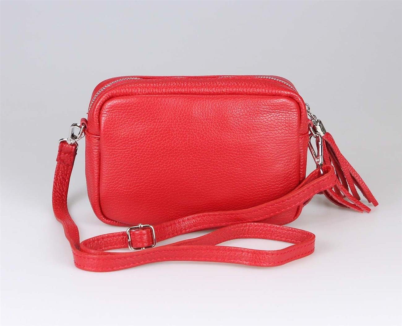 ITALYSHOP24 Schultertasche Made in Italy Damen Leder Tasche CrossOver, als Schultertasche, CrossBody, Umhängetasche tragbar