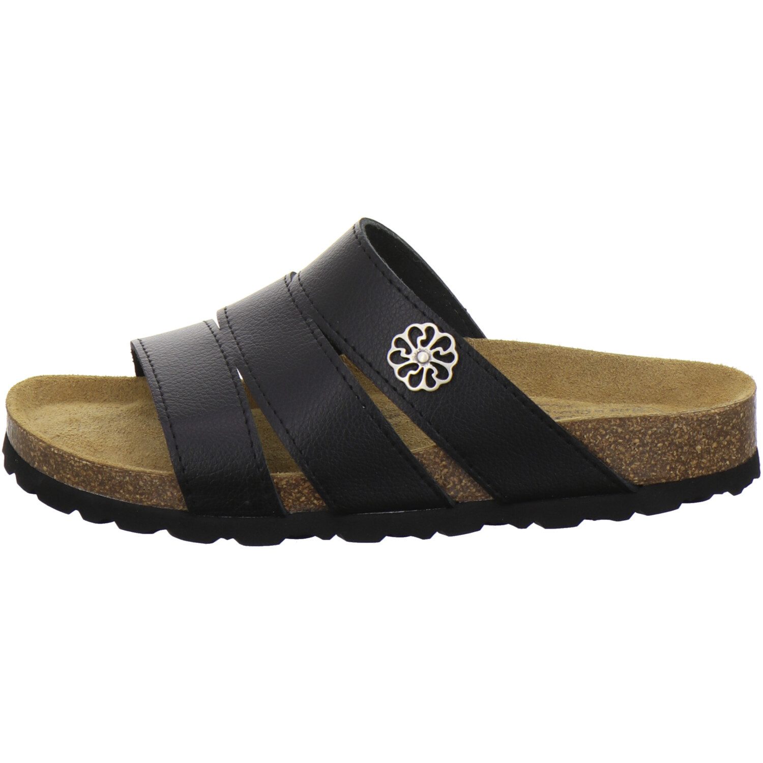 AFS-Schuhe 211323 modische Pantolette für Damen mit Fußbett, bequeme Sandalen aus Leder