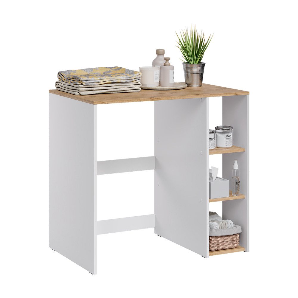 Vicco Waschmaschinenumbauschrank Viktor, Weiß/Artisan-Eiche, 93.6 x 88.2 cm mit Regal (1-St) – Bild 5 von 5