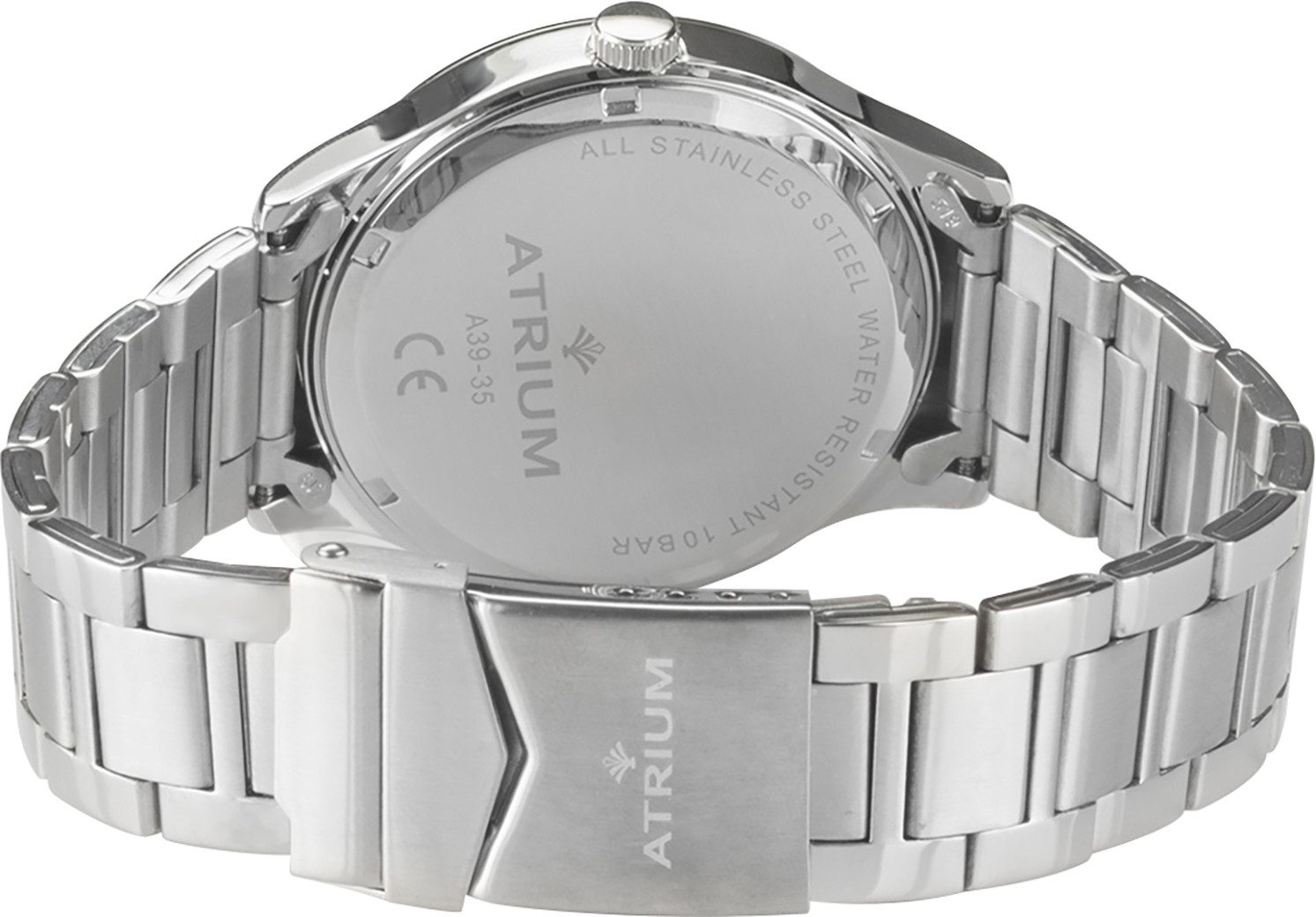 Atrium Quarzuhr A39-35, Armbanduhr, Herrenuhr, Edelstahlarmband, analog, Wochentag, Tag