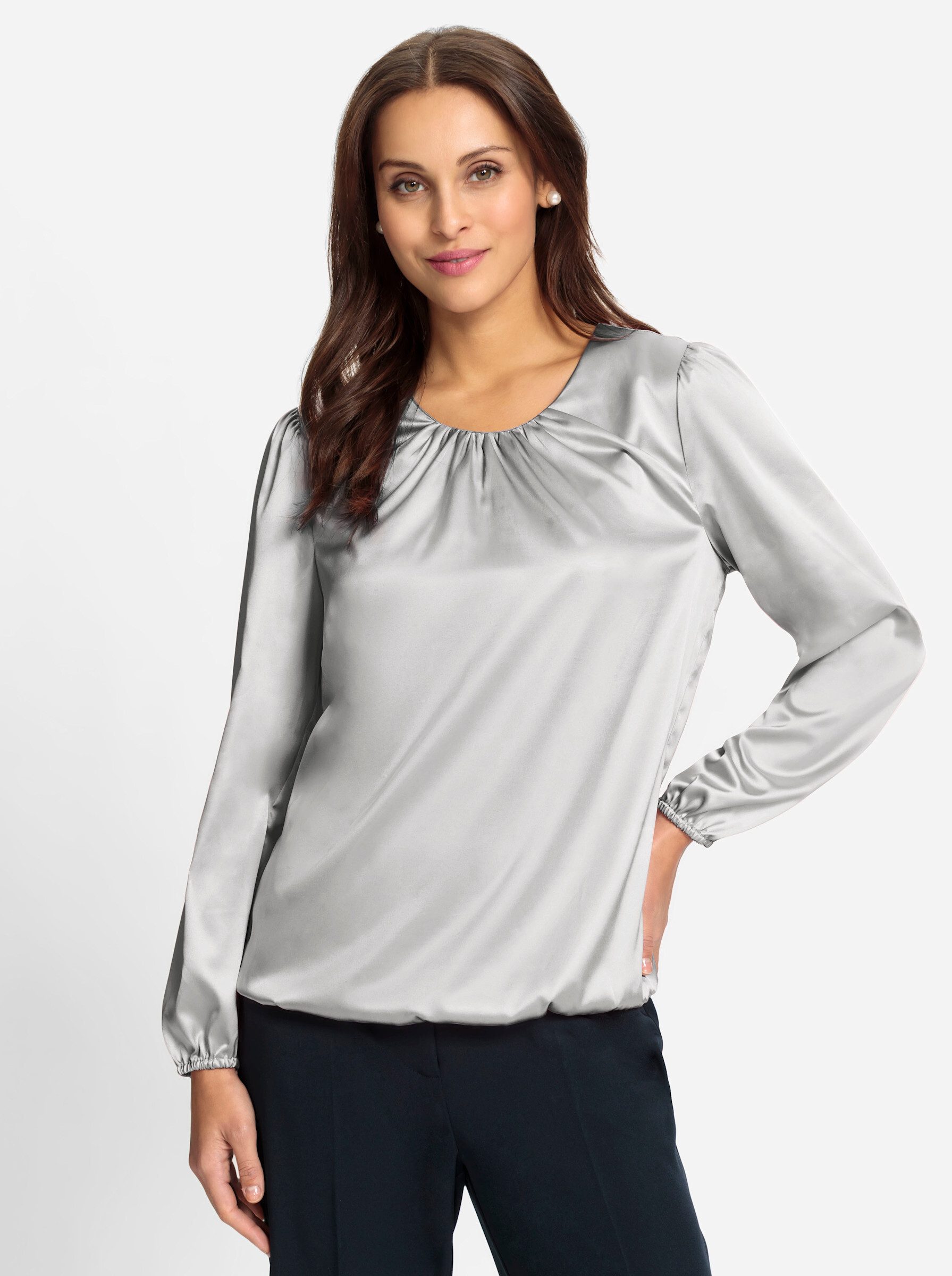 Klassische Bluse Satinbluse