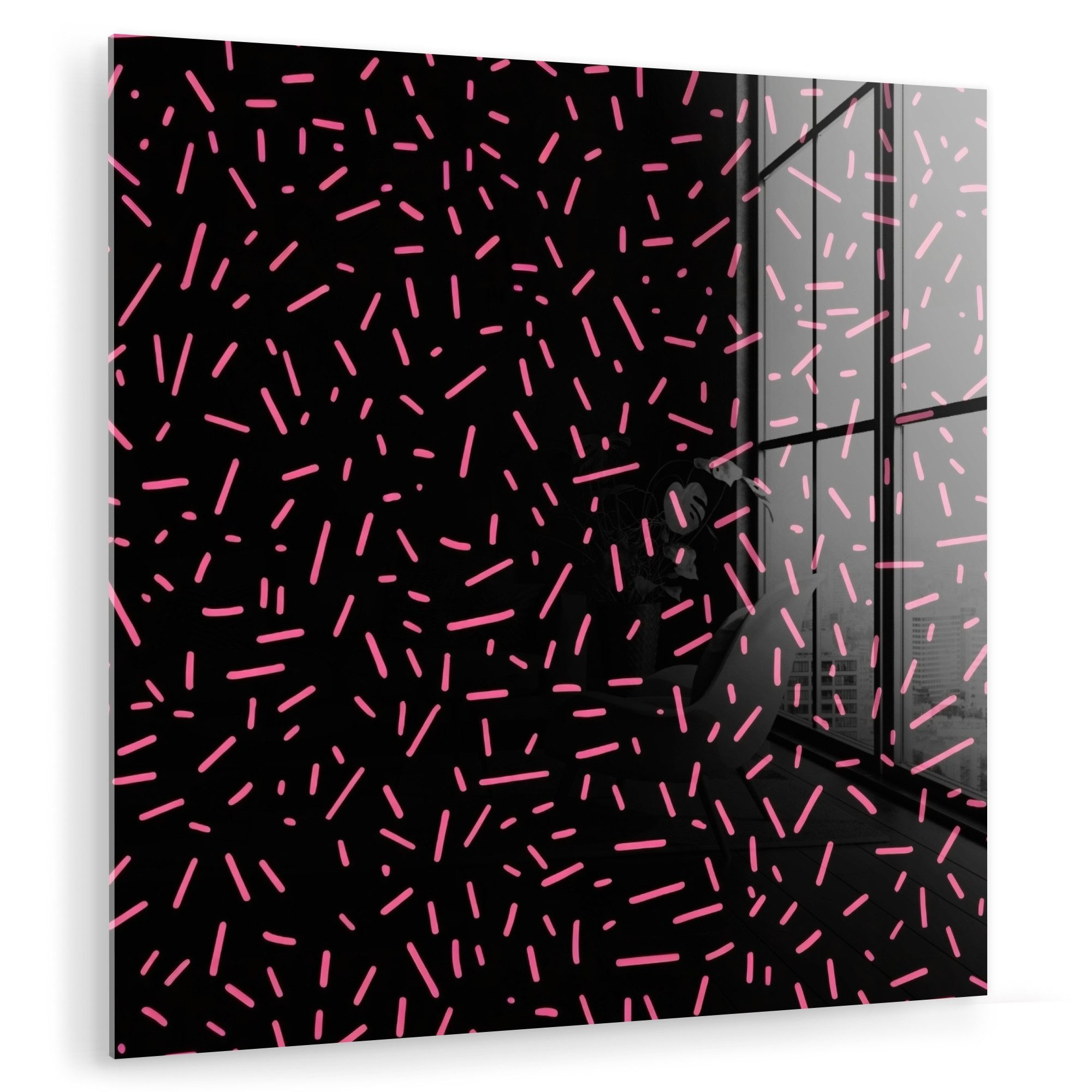 MuchoWow Acrylglasbild Streifen - Rosa - günstig online kaufen