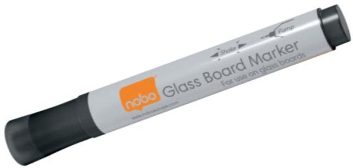 NOBO Whiteboard Marker Glastafel Marker Rundspitze VE=4 Stück schwarz