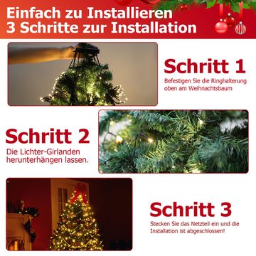 Randaco LED-Lichterkette 280 LED Lichterkette 2.8m Fenster Außen Weihnachtsbaum Baummantel
