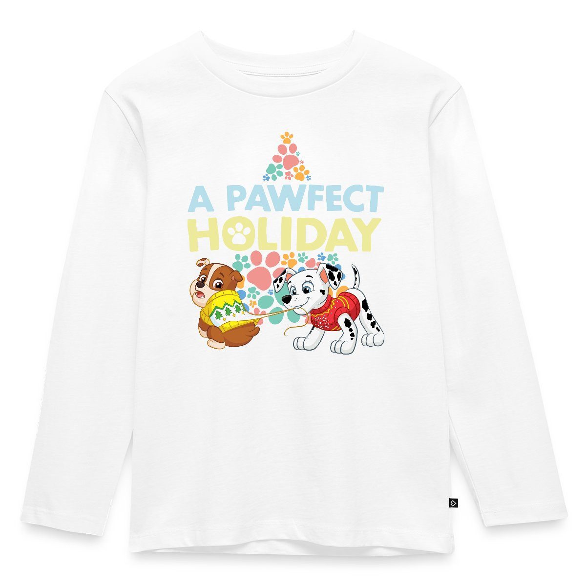T-Shirt Paw Patrol Rubble & Marshall Weihnachts-Design Kinder Premium Langarms