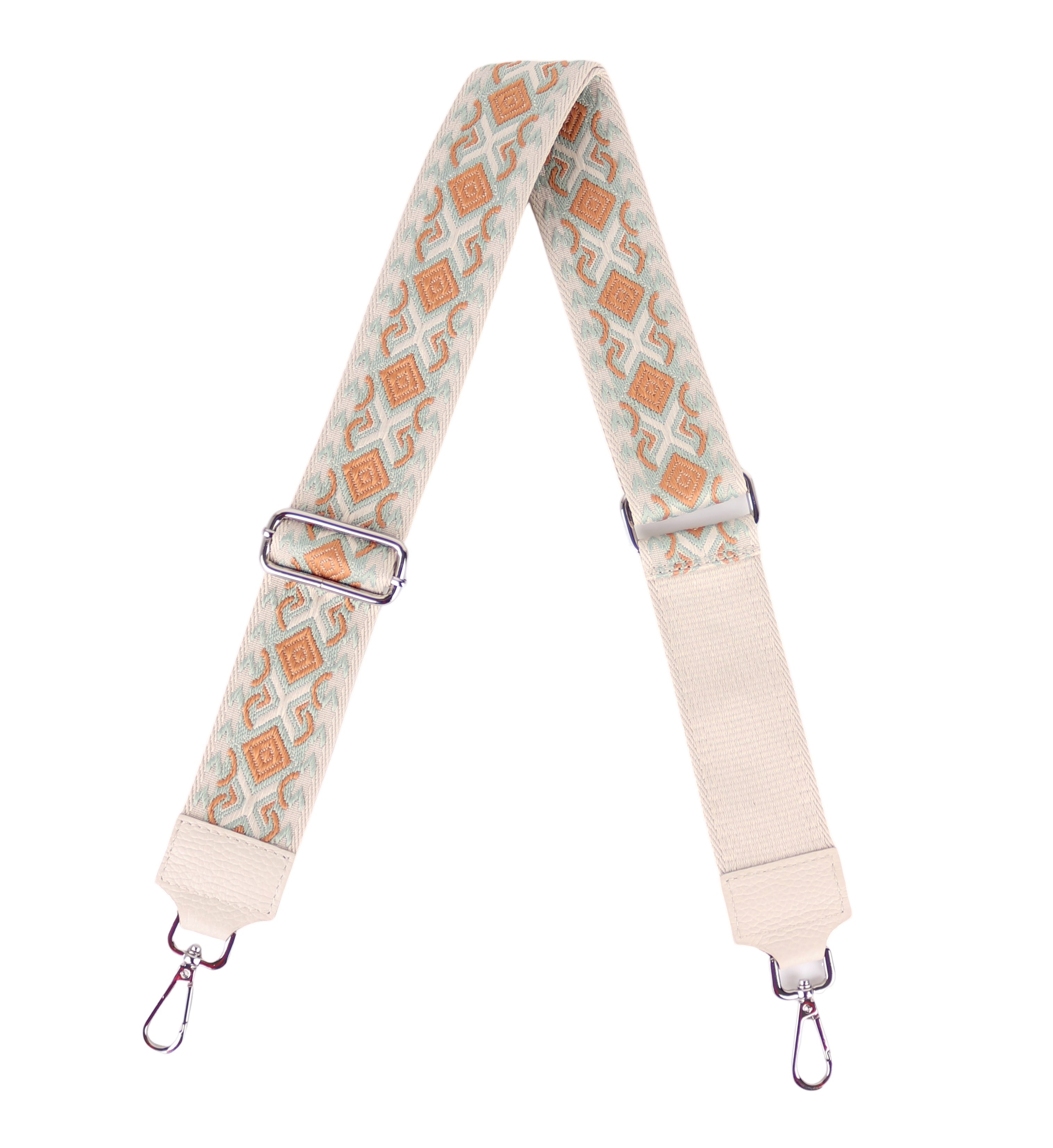 MIRROSI Плечевые ремни Made in Italy aus Echtleder Schultergurt für Tasche zum Wechseln (Beige, Karabiner in silberner Farbe, 1x Сумкиgurt)