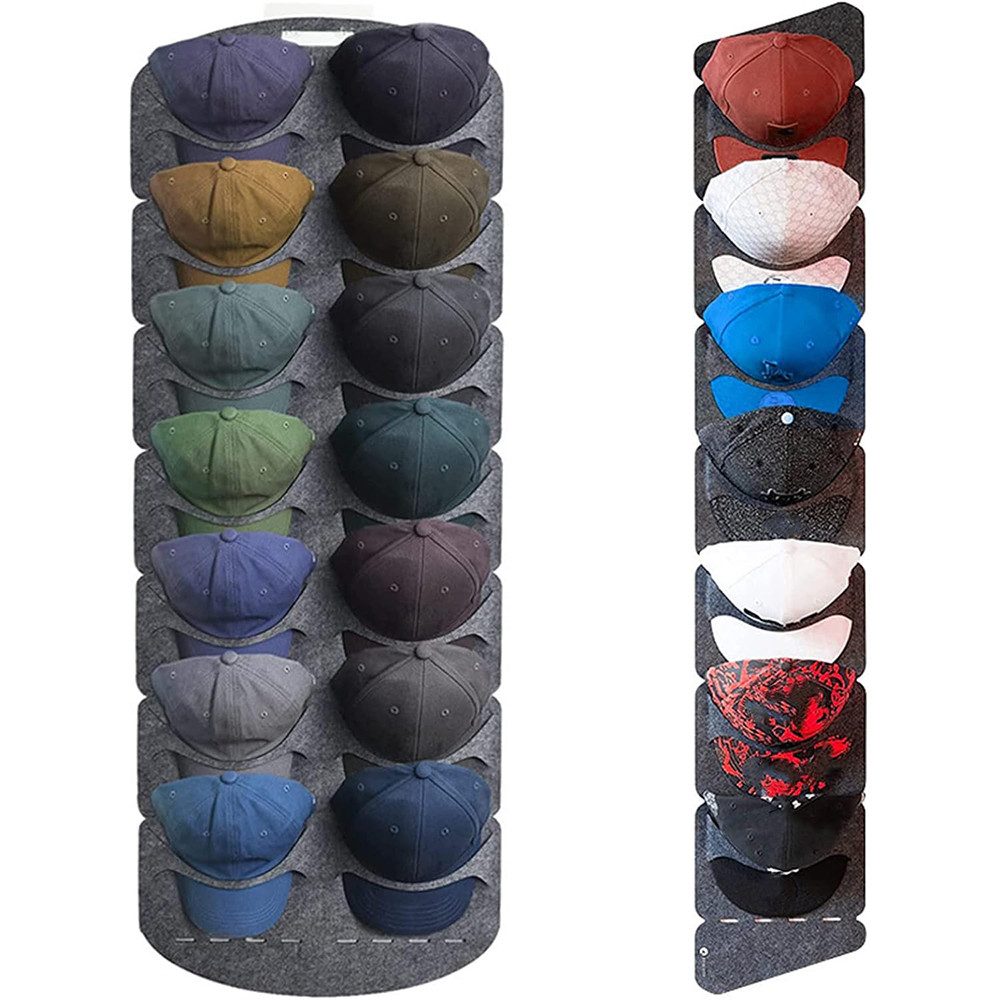 Zaewry Kleiderhaken Baseball Kappen Halterung, Faltbar Cap Halterung Wand mit 7/14Taschen