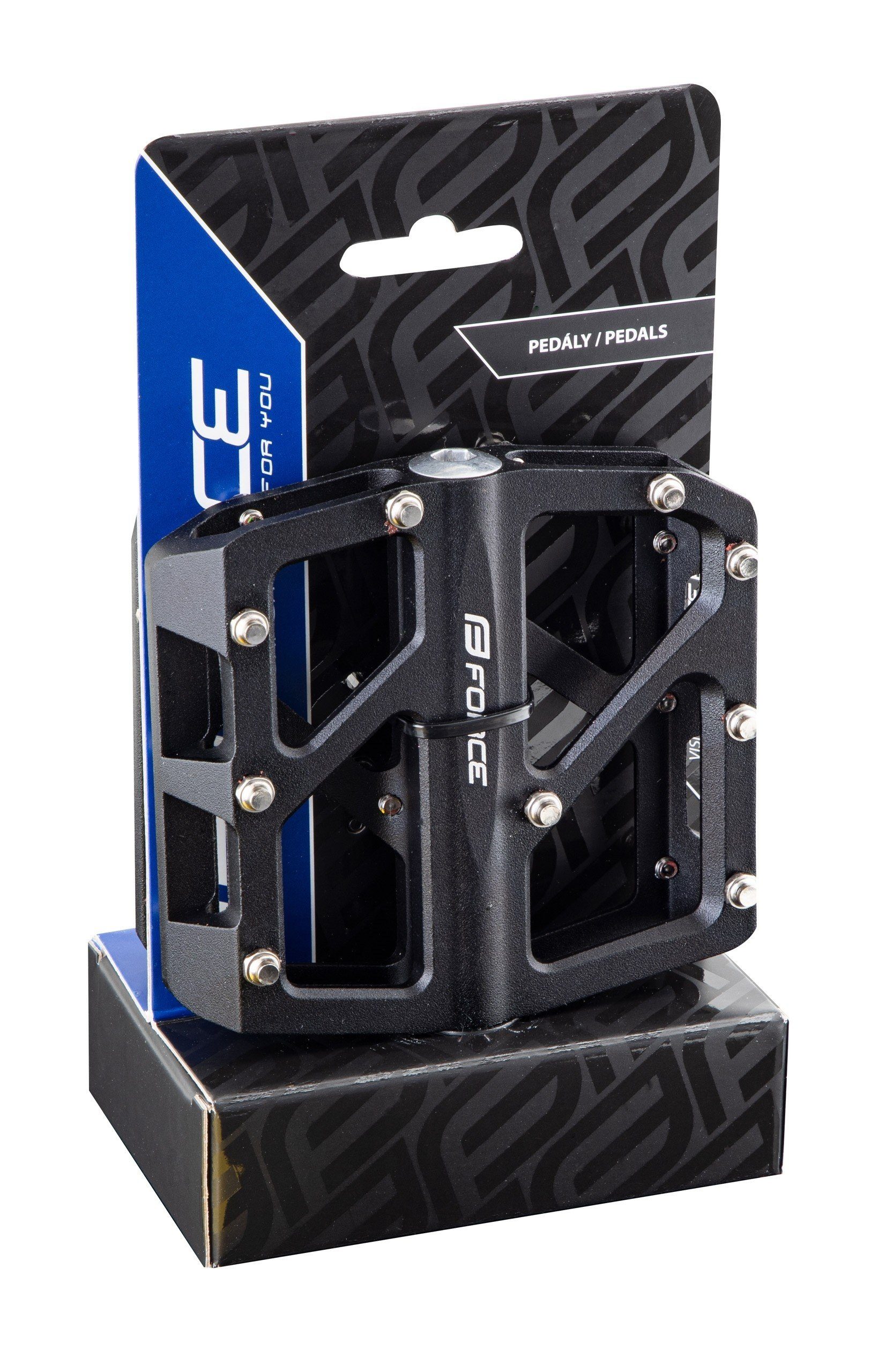 FORCE Fahrradpedale Pedale FORCE TWIST Aluminium, gedichtete Lager, schwarz