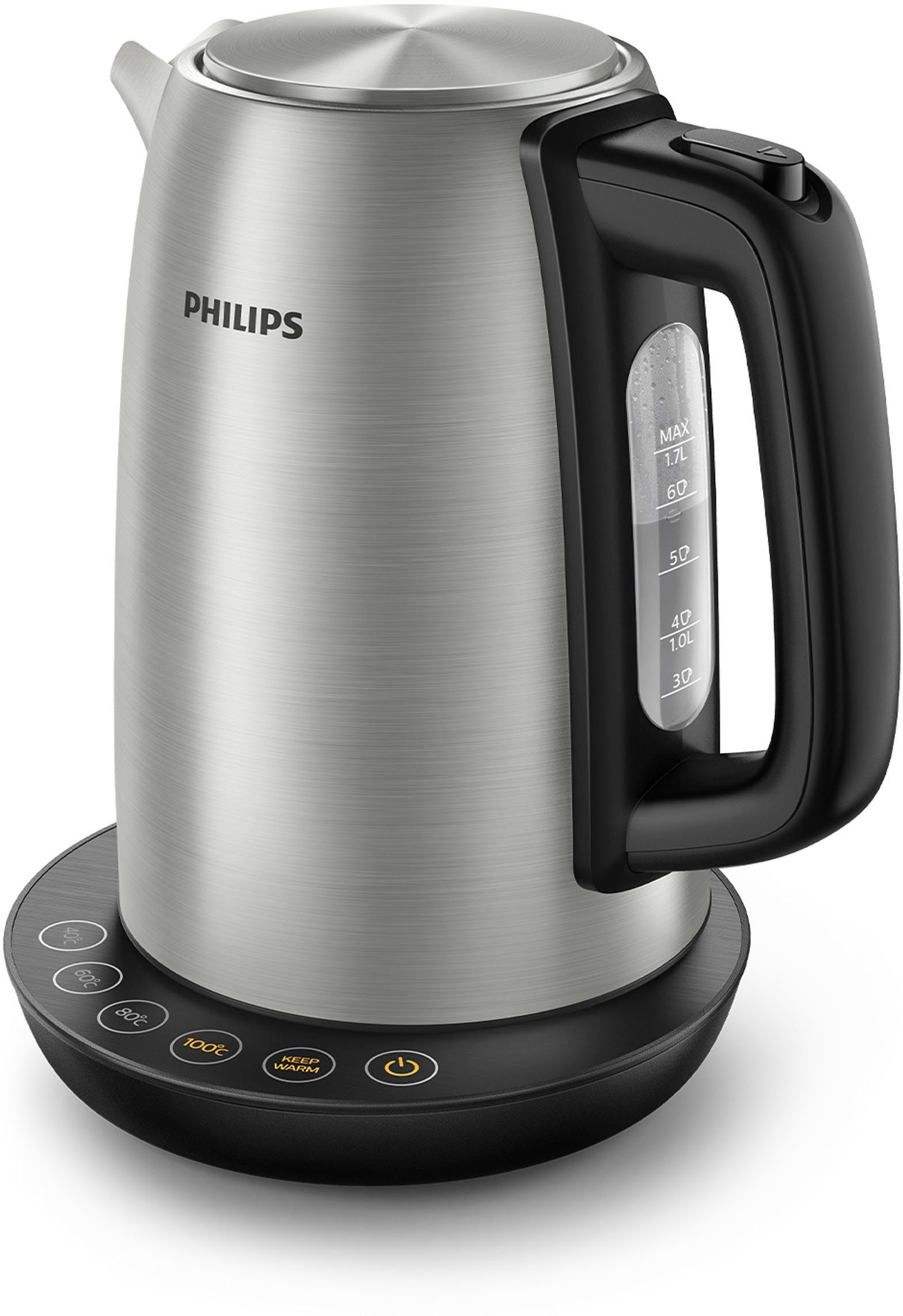Philips Wasserkocher HD9359/90 Avance Collection, 1,7 l, 2200 W, Trockengehschutz, mit 4 Temperatureinstellungen