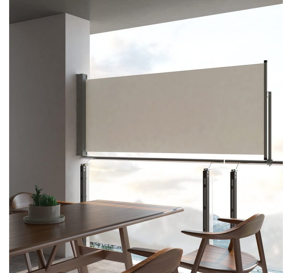 Thumbnail - vidaXL Seitenmarkise Ausziehbare Seitenmarkise 100 x 300 cm Creme Sichtschutz Windschutz