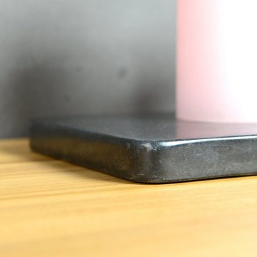 wohnfreuden Dekotablett Marmor Tablett flach 30 cm eckig schwarz, 32995