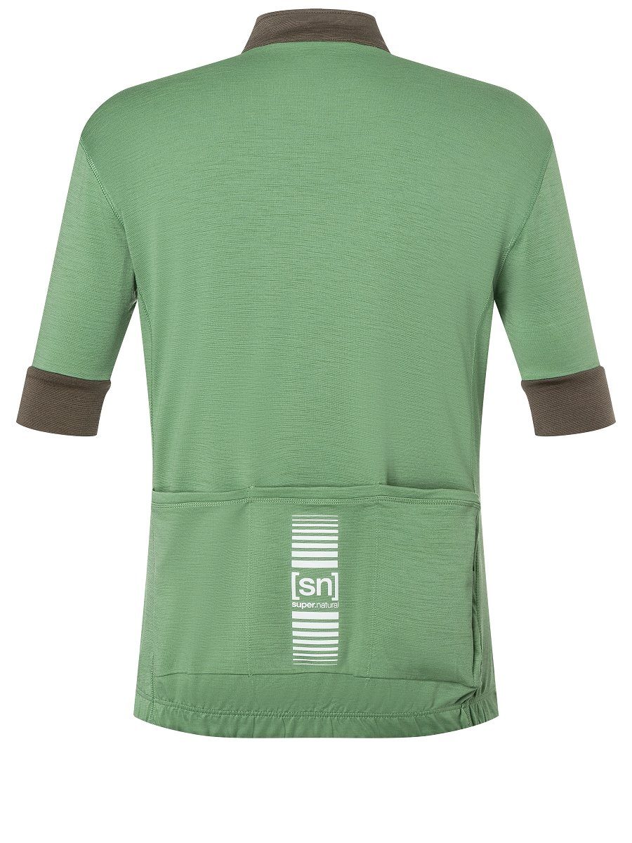 reflektierenden GRAVIER CAMISA Frost/Stone Merino Grey Loden Radtrikot mit M Logos Fahrradtrikot Merino-Materialmix SUPER.NATURAL