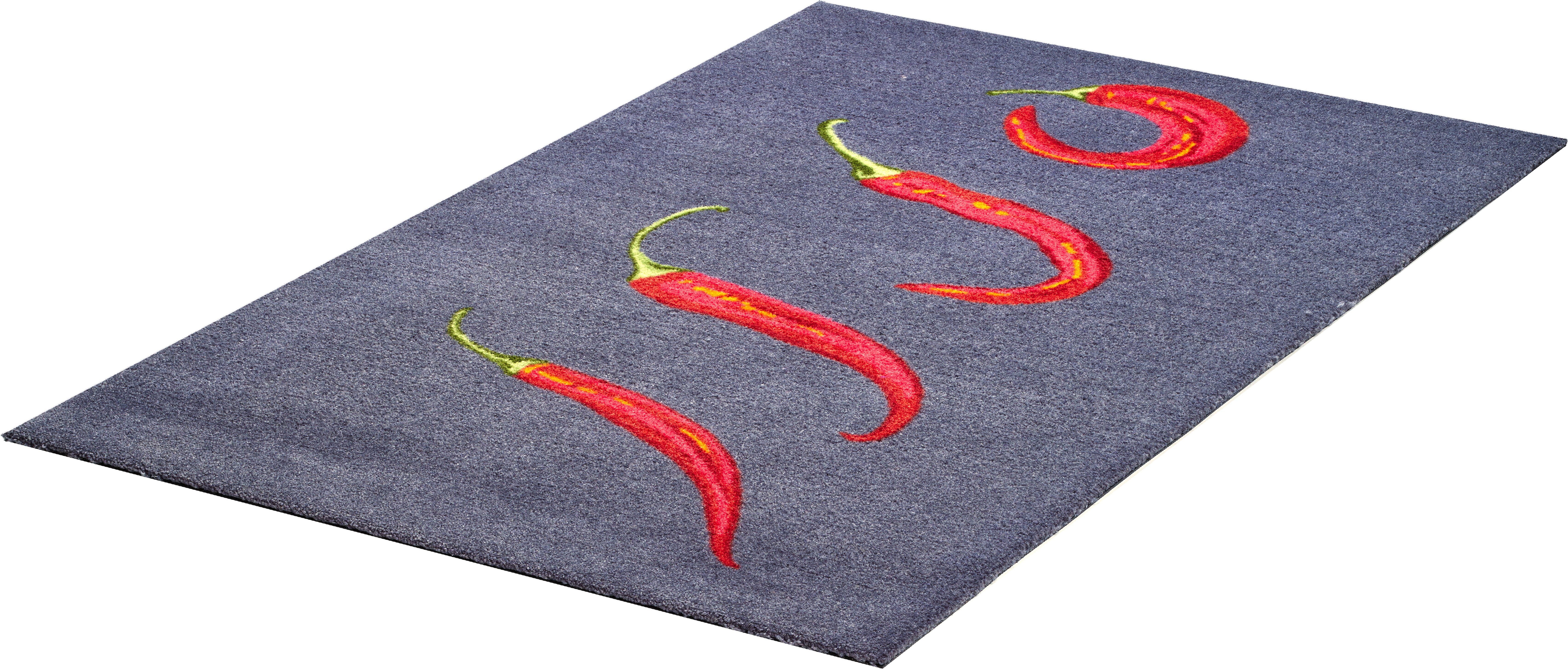 Teppich Hot Chili, Grund, rechteckig, Höhe: 8 mm, Motiv Chilis, In- und Outdoor  geeignet