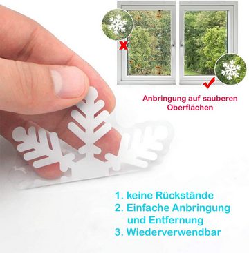 Fenstersticker 108 Weihnachten Fensterbilder Fensterdeko Schneeflocken H0202, Alster Herz, Abnehmbare Fensterdeko Haftende PVC Aufkleber