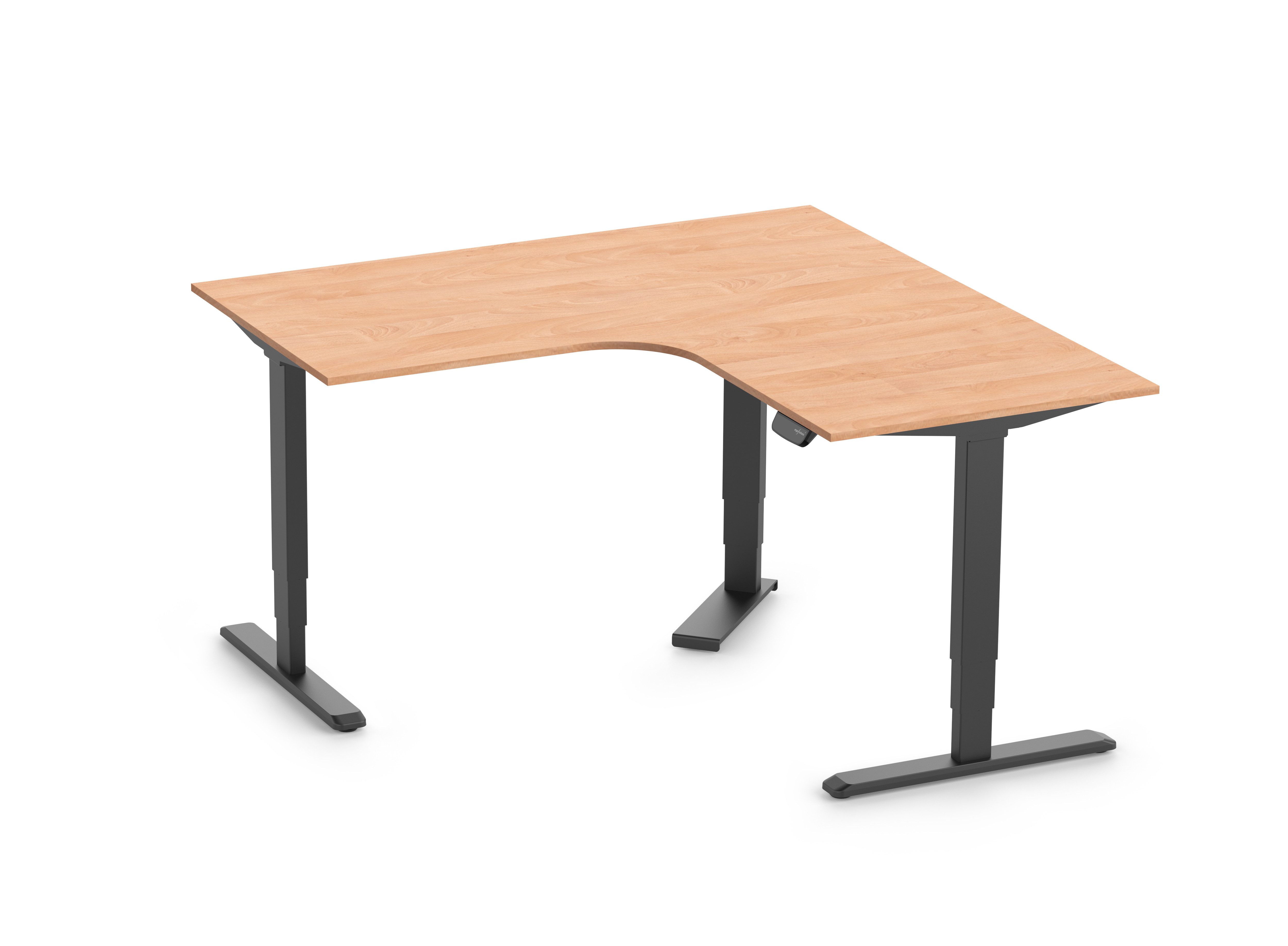 Ergolutions Schreibtisch PRIMUS elektrisch höhenverstellbarer Eckschreibtisch, 180 kg Traglast / Leise / Timer / Memory / Kollisionssensor