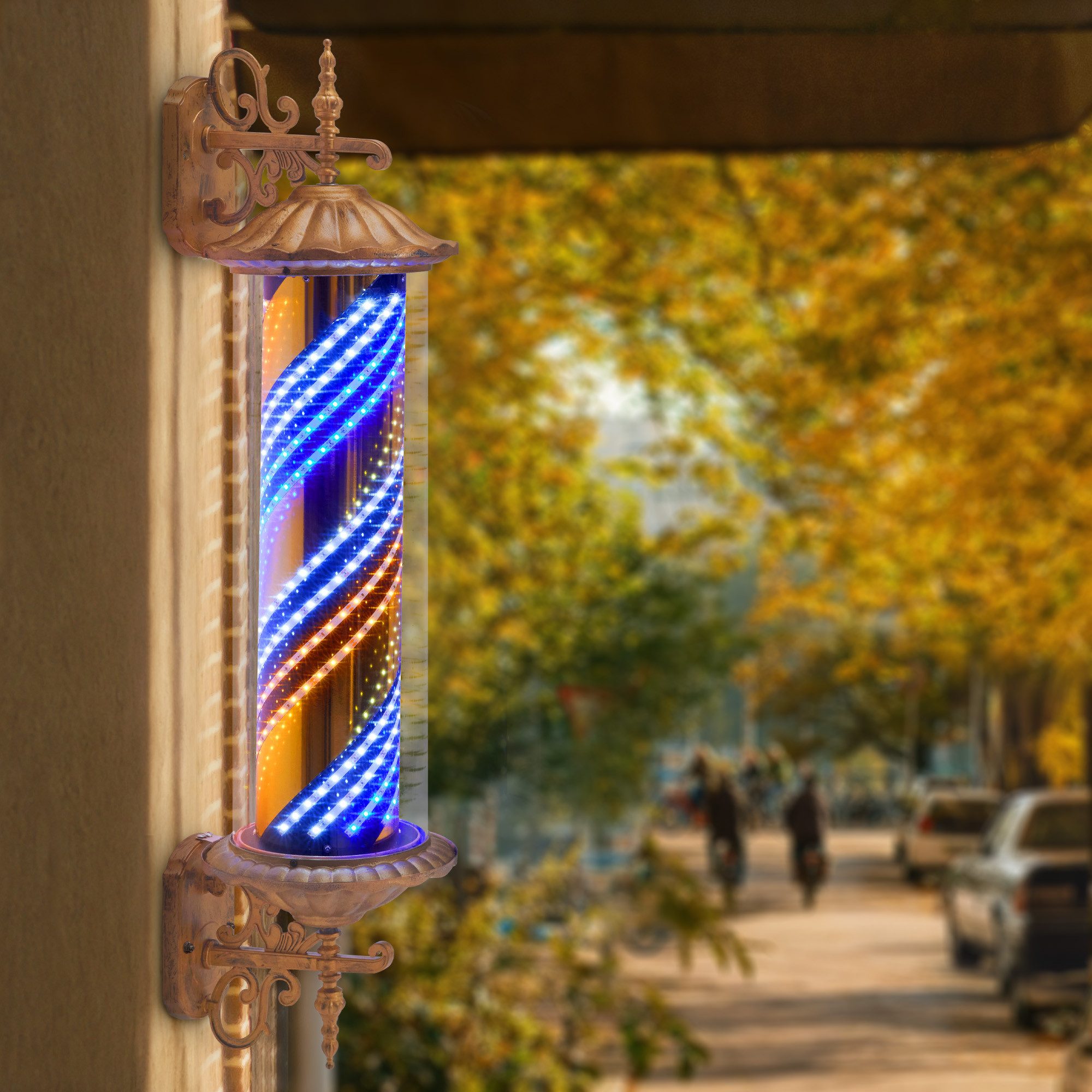 Barberpub Außen-Wandleuchte BarberPub Barber Pole Barbierstab, Retro Stil L günstig online kaufen