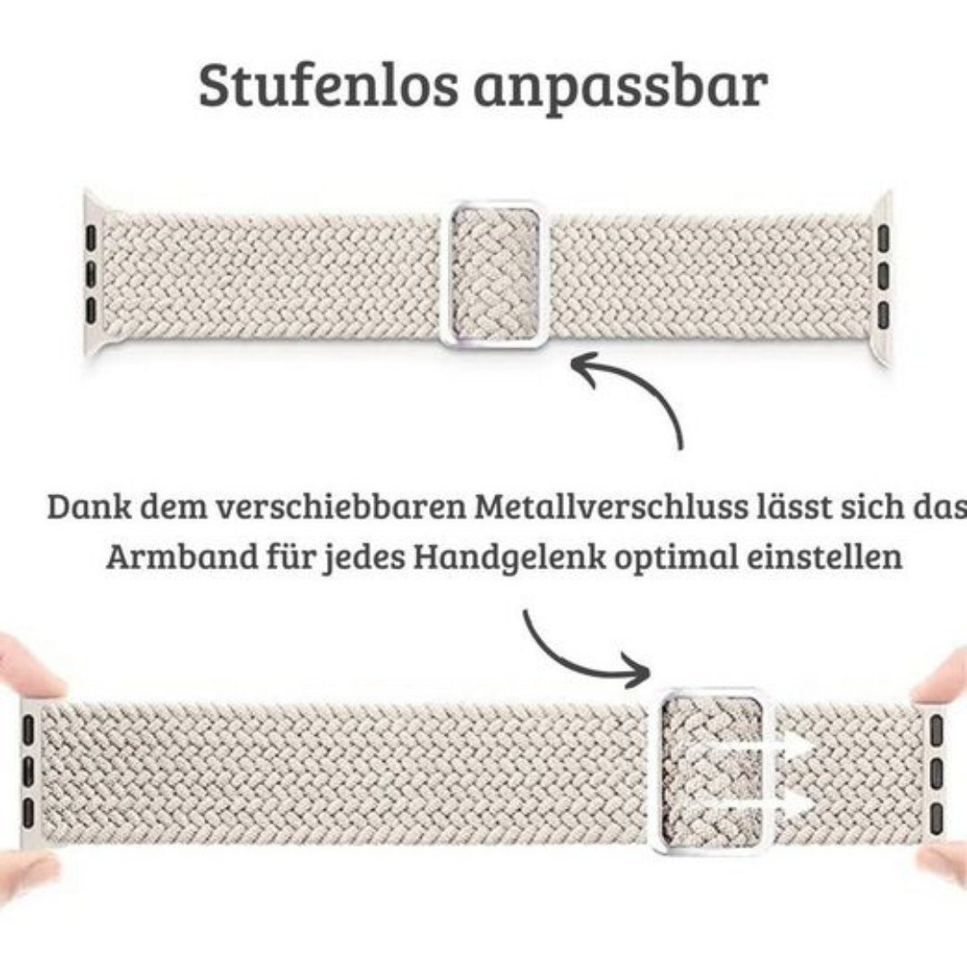 SmartUP Smartwatch-Armband für Apple Watch 11-1 / SE Ultra Nylon Solo Loop Ersatzband Geflochten, kompatibel mit allen Apple Watch Modellen, atmungsaktives Nylon
