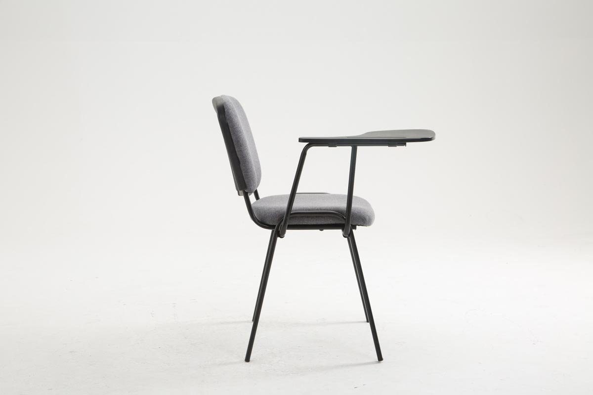 (Besprechungsstuhl schwarz Warteraumstuhl hochwertiger Messestuhl), - Sitzfläche: - grau Polsterung mit - Stoff Gestell: TPFLiving Konferenzstuhl Besucherstuhl Metall Keen -
