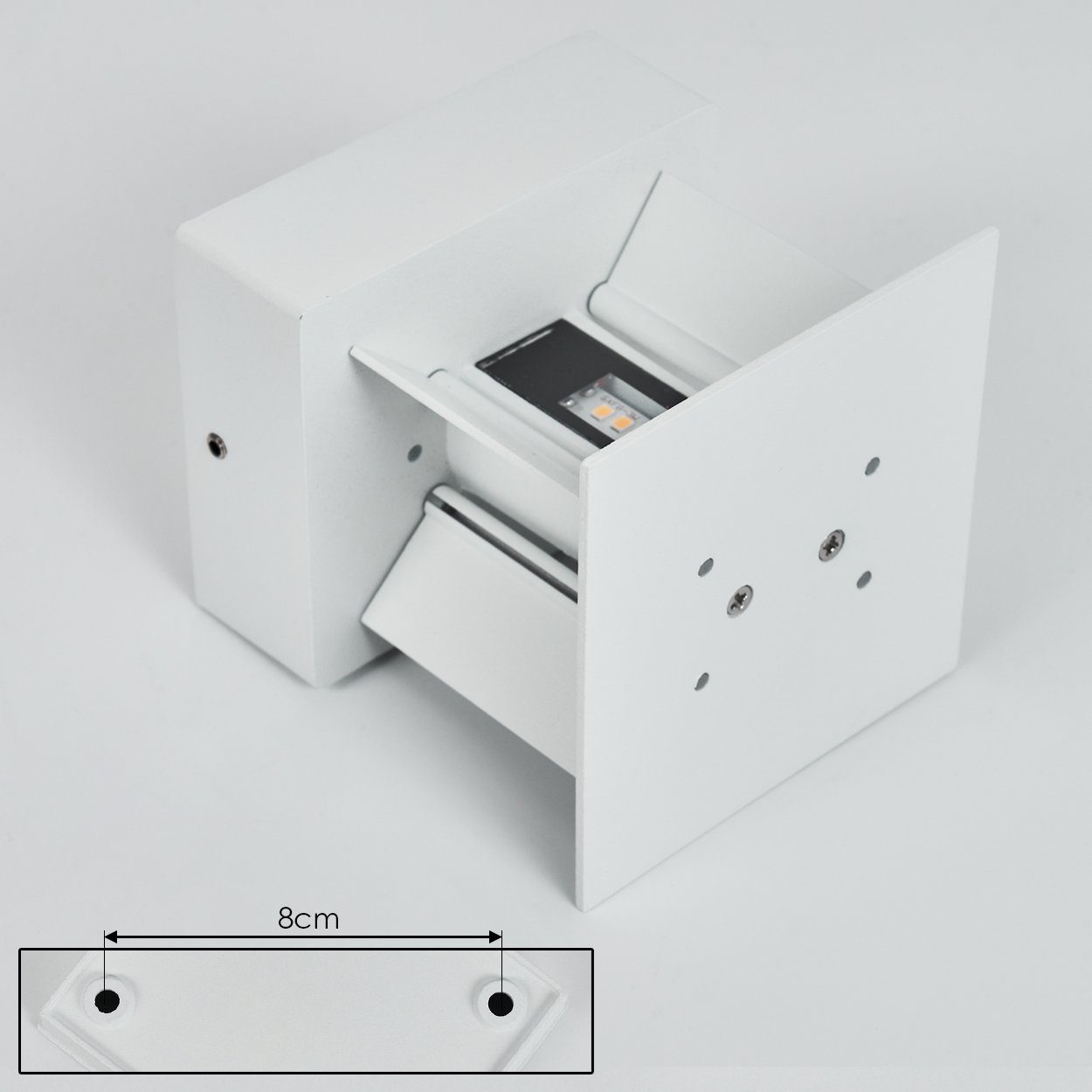 hofstein Außen-Wandleuchte Wandleuchte aus Metall in Weiß, LED fest integriert, 3000 Kelvin, Up & Down, Lichteffekte (einstellbar), LED 6 Watt, 308 Lumen – Bild 5 von 5
