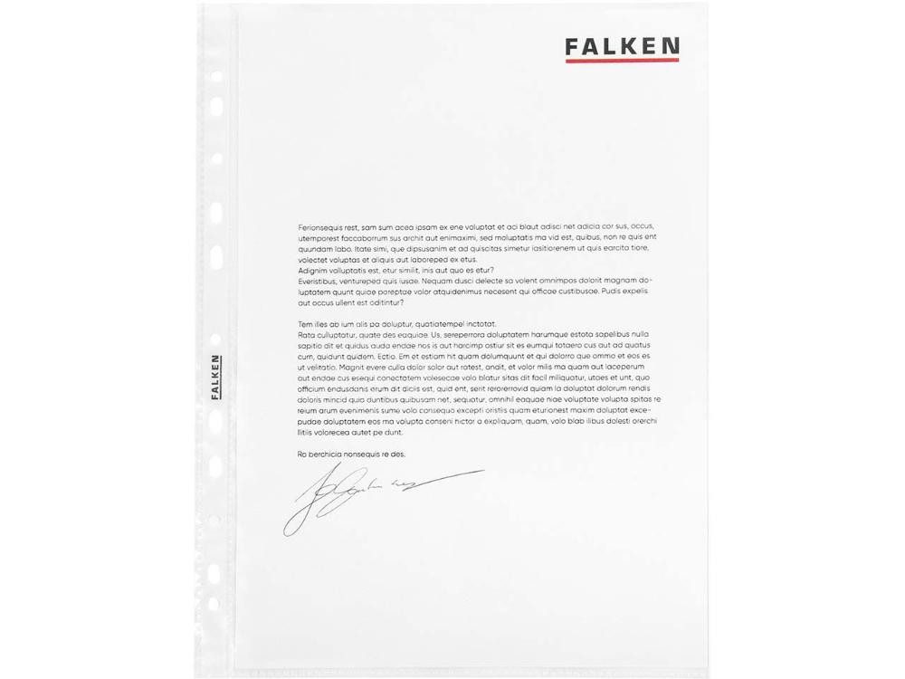 Falken Prospekthülle FALKEN Prospekthüllen genarbt, DIN A4, 45µ, 100 St