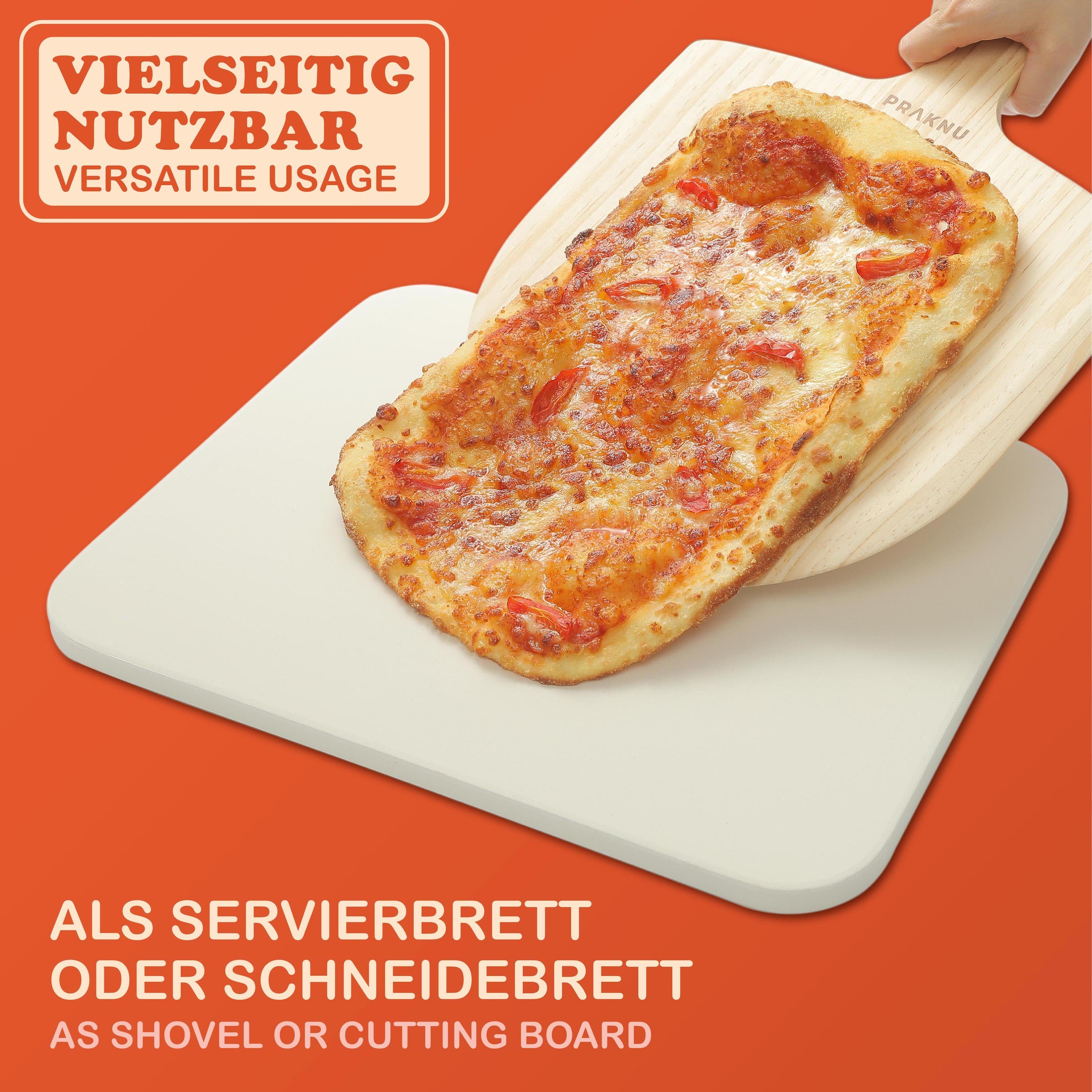 Praknu Pizzaschieber Praknu Pizzaschaufel Holz, Naturbelassen - (Packung, mit Für - Kiefernholz cm 28-30 Ø Kanten Pizza tlg), 1 Aus Geschliffene 