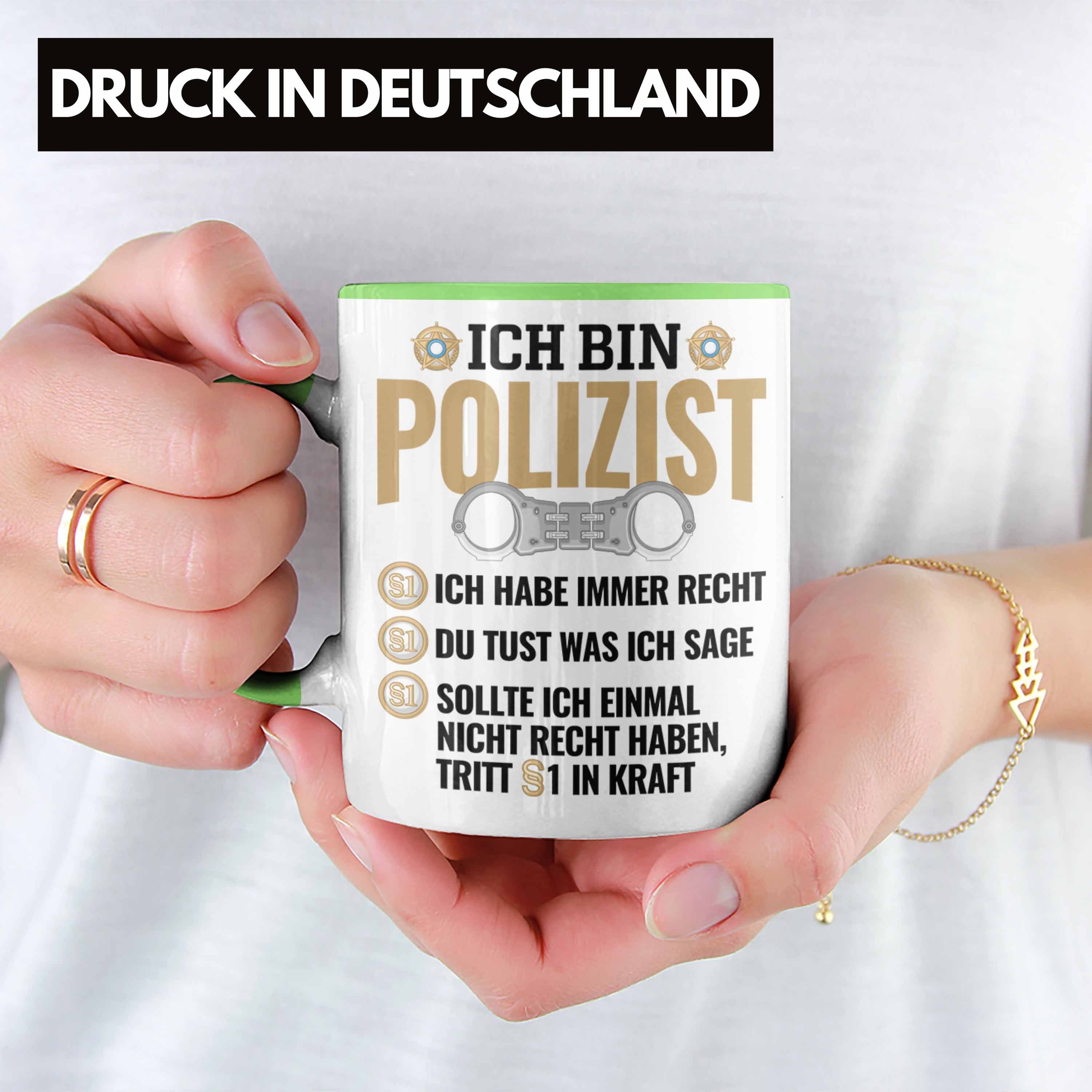 Spruch Lustiger Immer Ich Tasse Bester Polizist Habe Geschenk Po Trendation Grün Tasse Recht