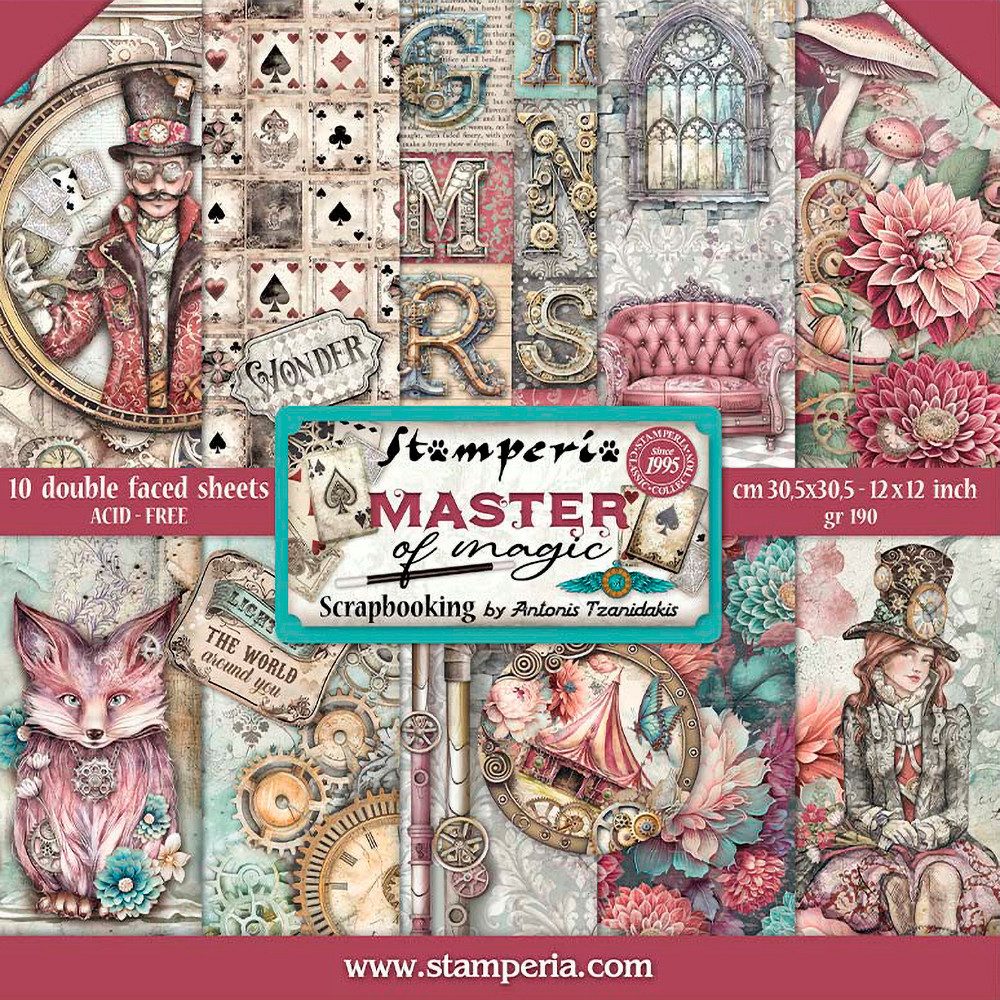 Motivpapier Scrapbook-Block 'Master of Magic'