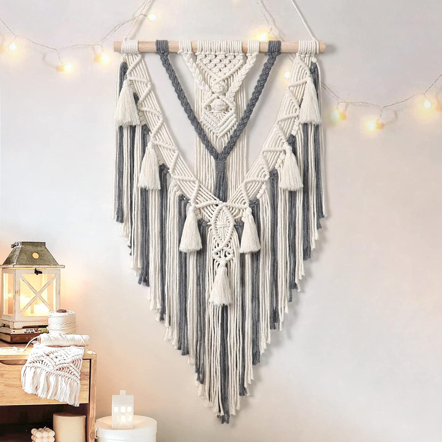 FELIXLEO Wandteppich Wandteppich Boho Makramee Wandbehang Geometrischer Gewebte 1 Stück