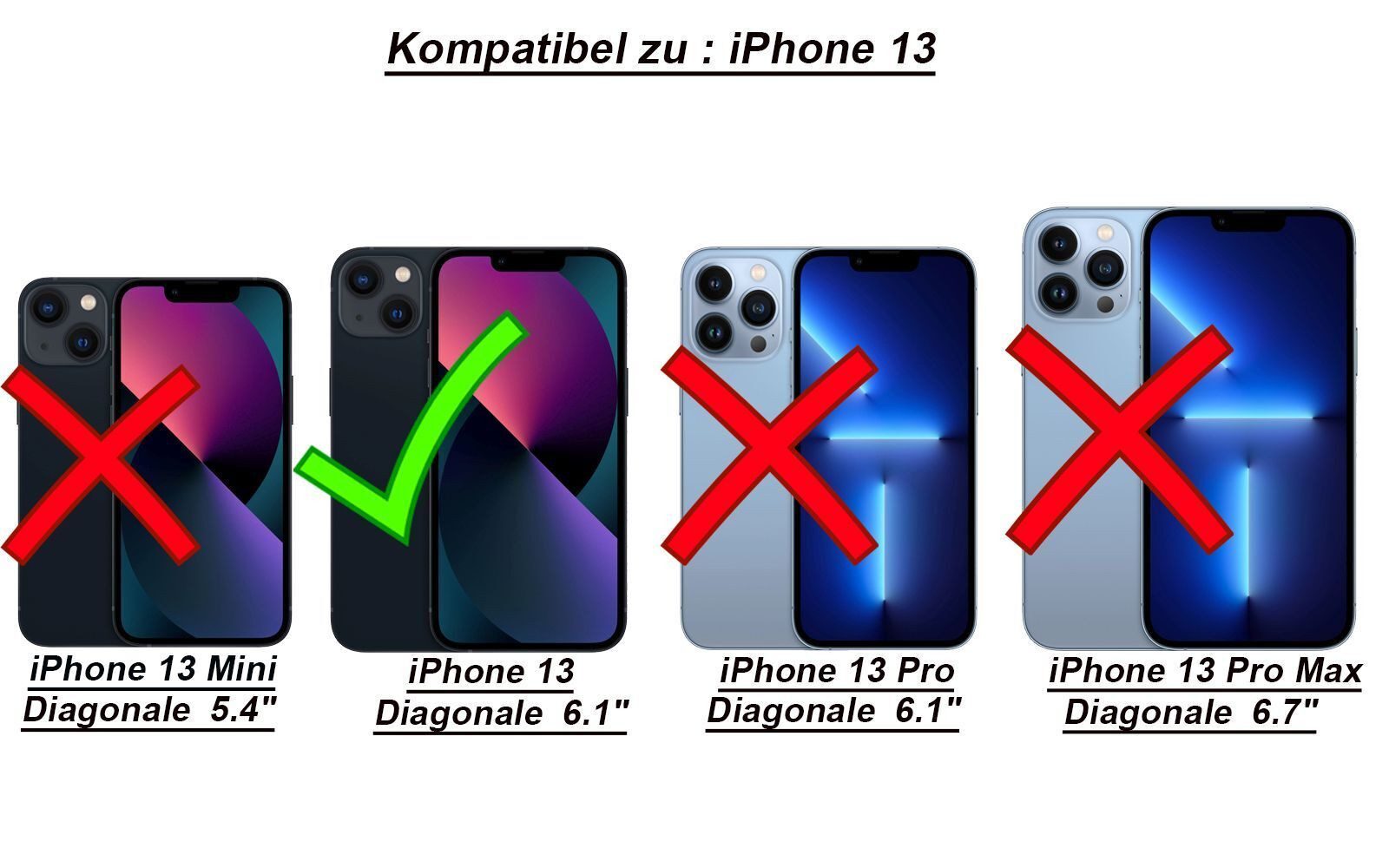 betterfon Handyhülle für Apple iPhone 13 TPU Case mit 360° Rundumschutz Displayschutz