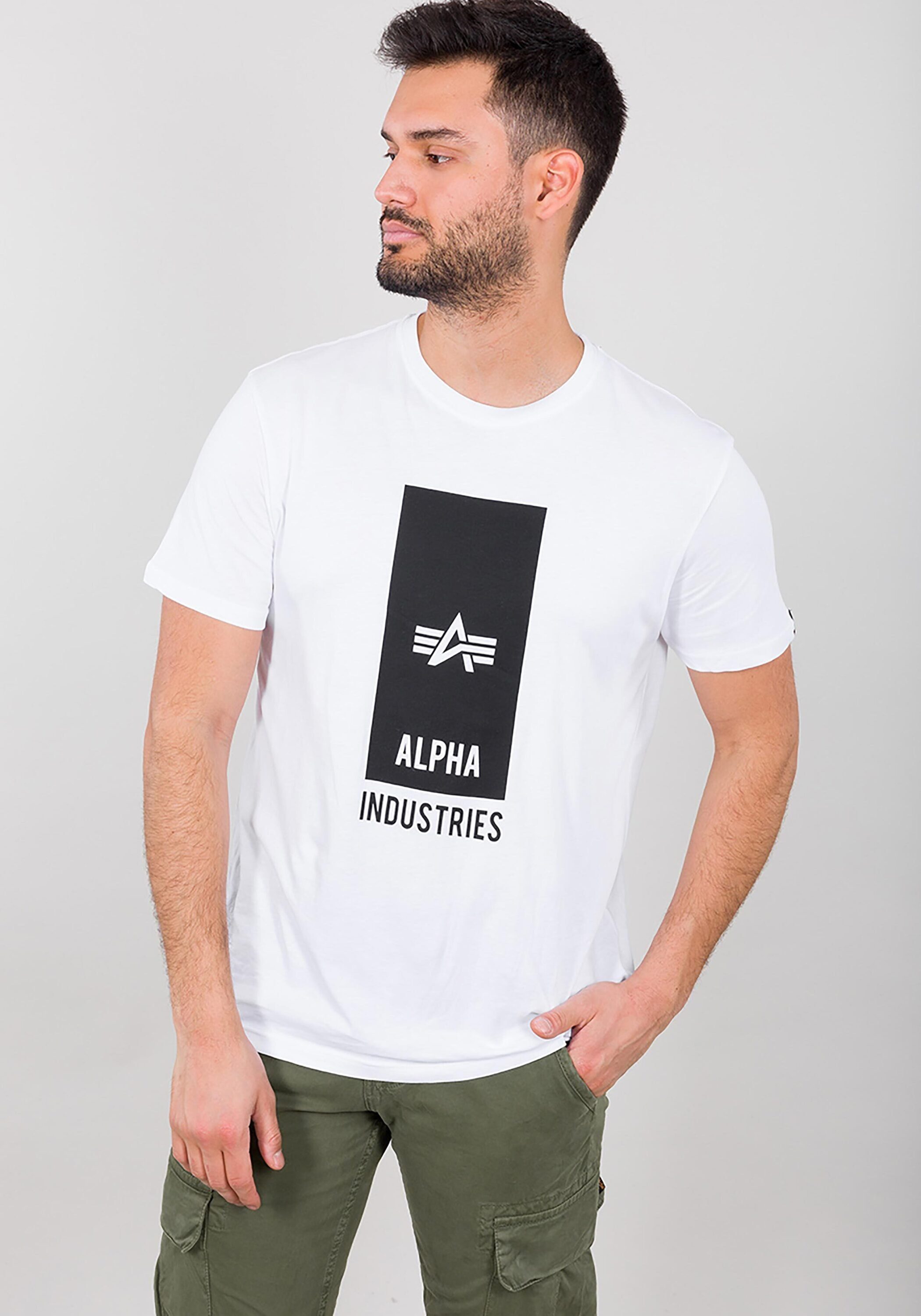 Alpha Industries T-Shirt Alpha Industries Men - T-Shirts Block Logo T white