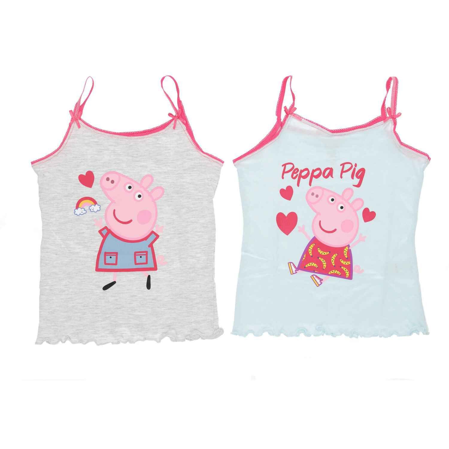 Peppa Pig Unterhemd Peppa Pig Mädchen Unterwäsche 2er Pack Shirts aus 100% Baumwolle