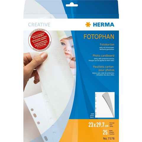 HERMA Organisationsmappe Herma Fotokarton weiß 25 Blatt 7578