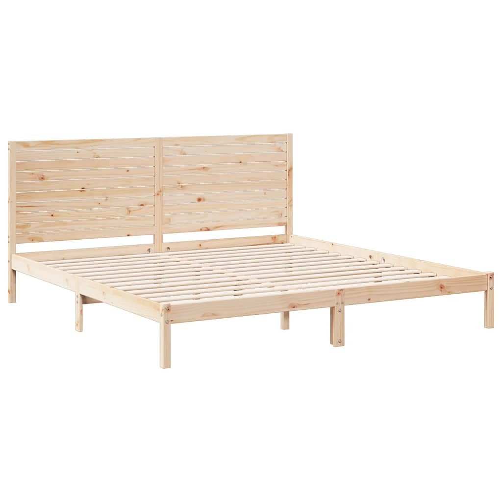 vidaXL Bett Massivholzbett Extra Lang ohne Matratze 200x220 cm