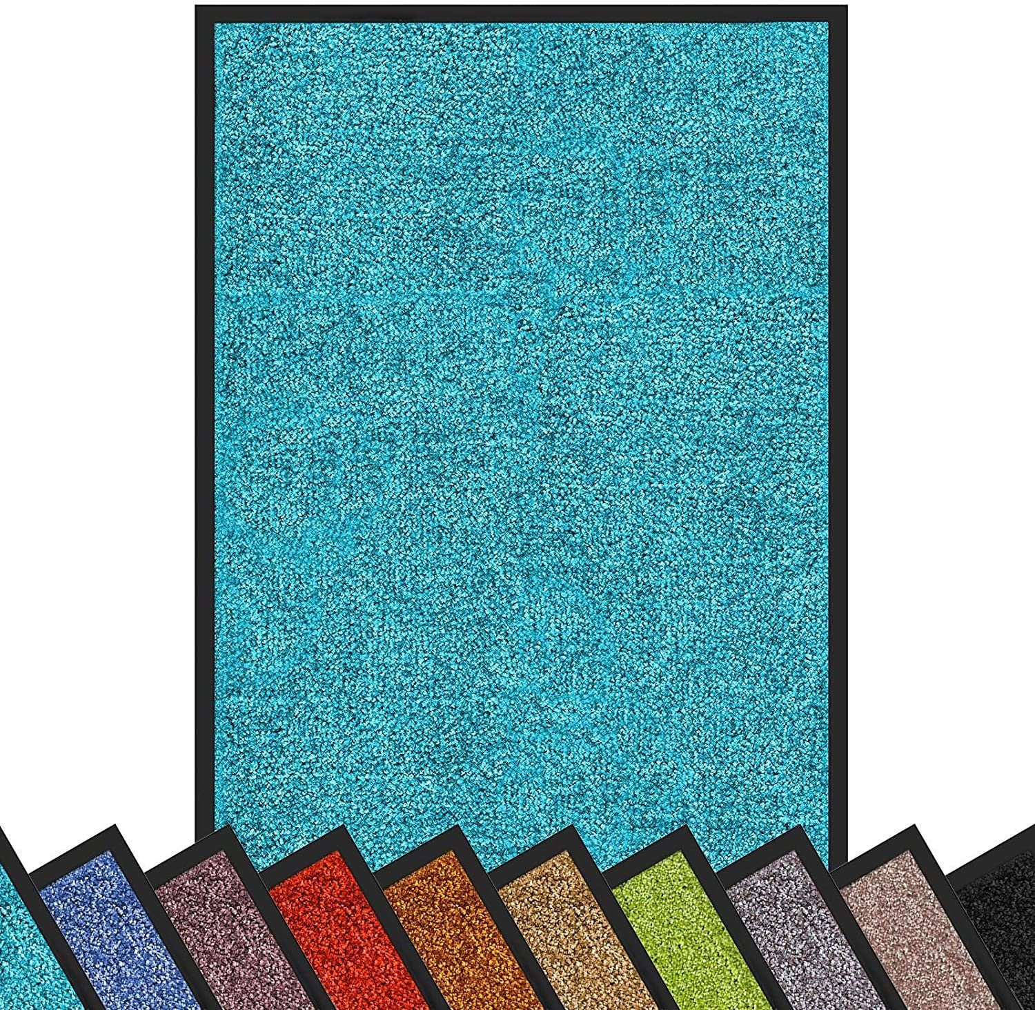 Fußmatte Rhine, waschbare & leistungsstarke Erhältlich mit Rückseite, mm, Höhe: Your Rutschfester in Color Türkis Fußmatte rechteckig, Größen 6 vielen Life