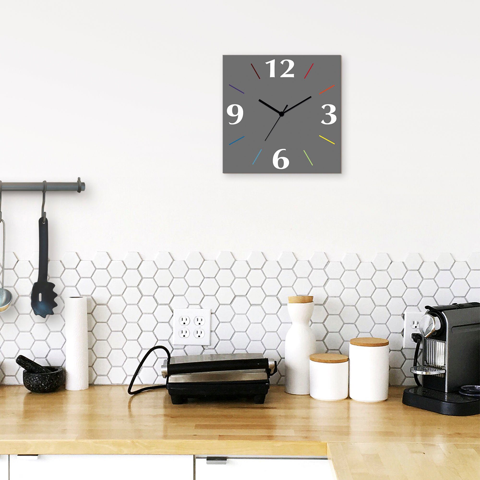 Artland Wanduhr Uni Trendfarben (wahlweise mit Quarz- oder Funkuhrwerk, lau günstig online kaufen