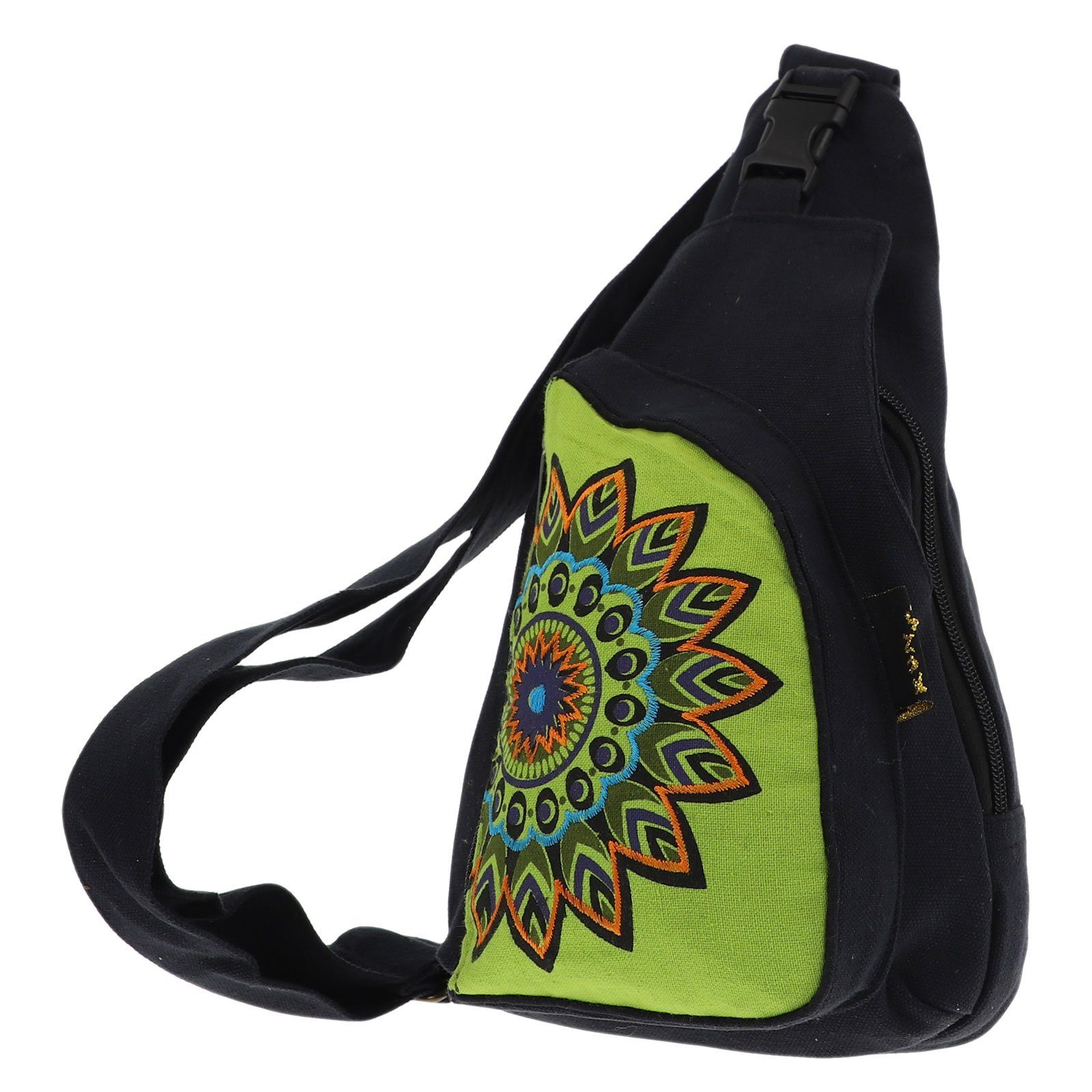 Hippie Schultertasche UND Brutsttasche S MAGIE Mandala Schultertasche / Rucksack Lemon Bodybag Schwarz Slingbag KUNST