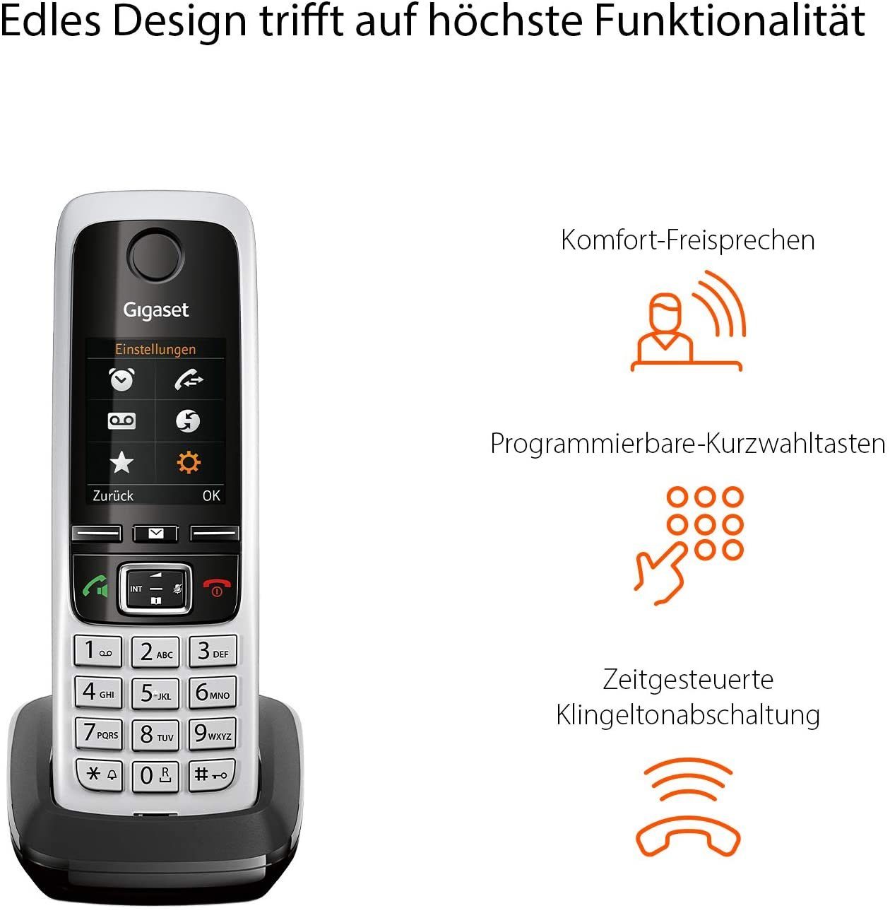 Gigaset Gigaset & DUO TFT in & mit DECT-Telefon 2 Ladeschale Farbdisplay - DECT-Mobilteile Klangqualität (Mobilteile: HD-Voice) Freisprechfunktion 2, Schnurloses C430HX