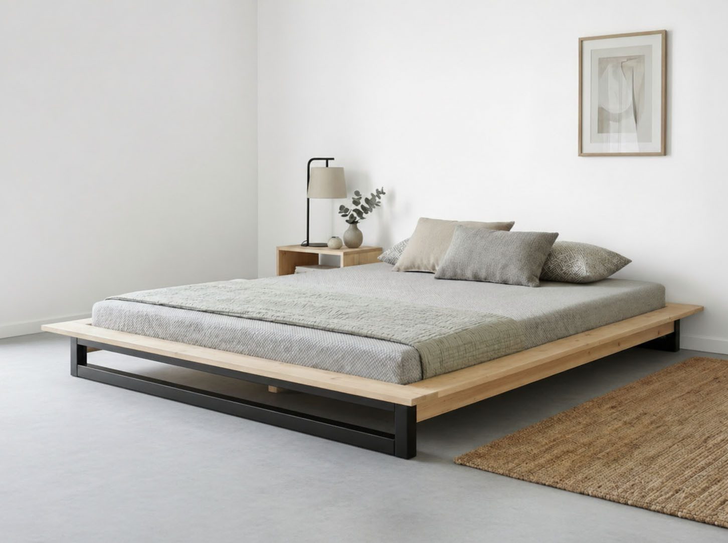 OTTO home Futonbett Kobe, Massivholzbett aus Kiefer im Industrial Design, 200 KG belastbar (Liegefläche 140x200cm), stabiles Kufengestell, rundum Ablagefläche, FSC, Made in Europe