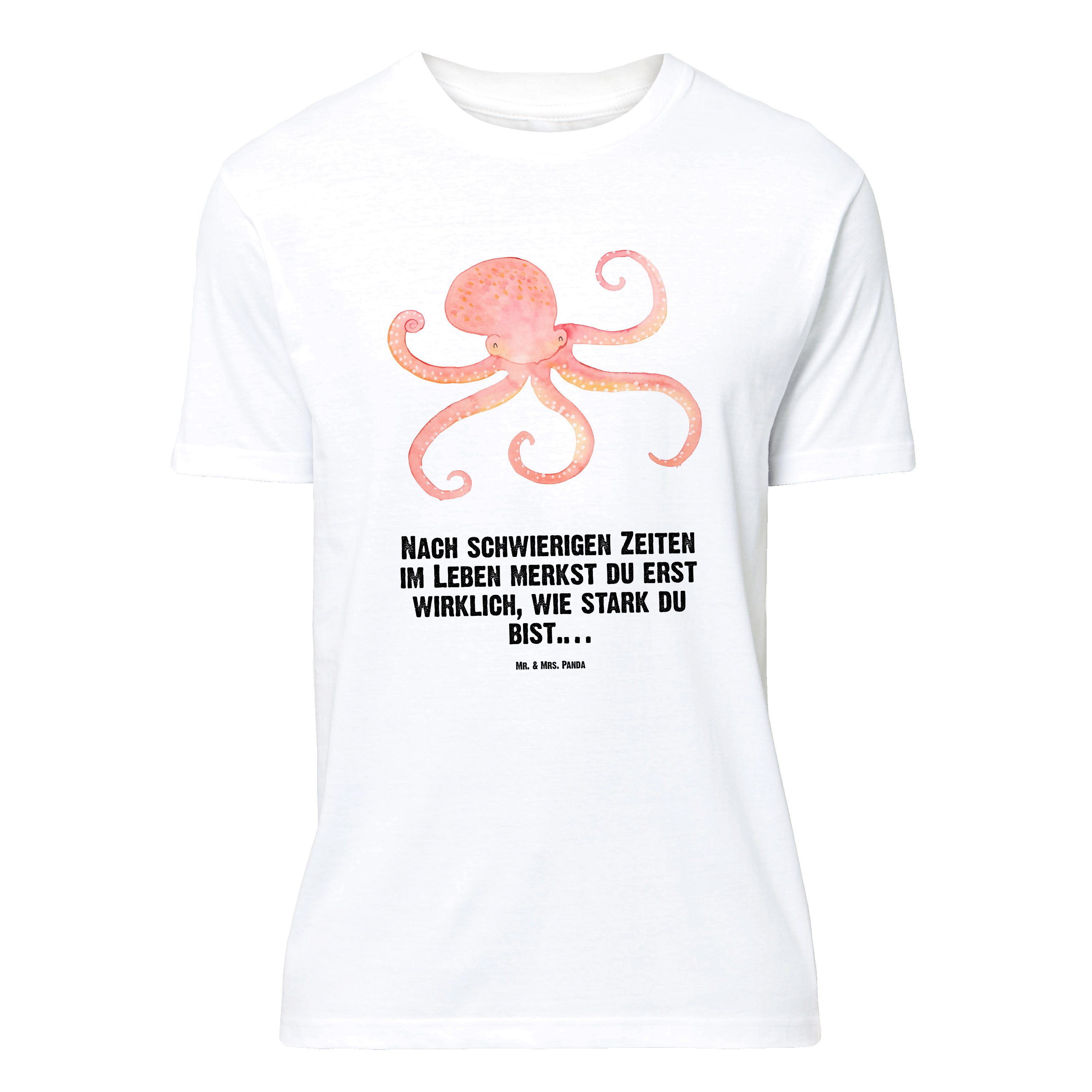 Mr. & Mrs. Panda T-Shirt Tintenfisch, Größe M T-Shirt, Weiß, Shirt, Tintenfisch, Tshirt, Meere (Packung) Ozean Shirt Meer