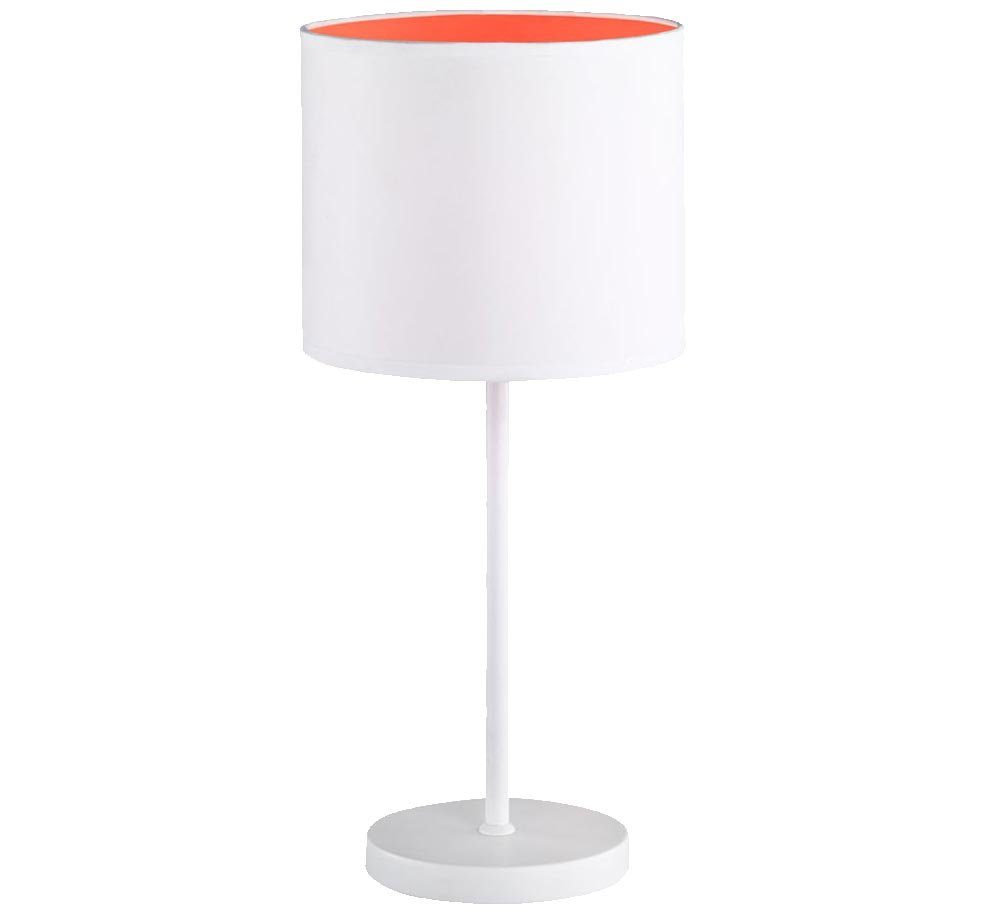 WOFI Tischleuchte, Leuchtmittel nicht inklusive, Tisch Leuchte E27 weiß orange Büro Wohnzimmer 1flg ACTION VARIETY