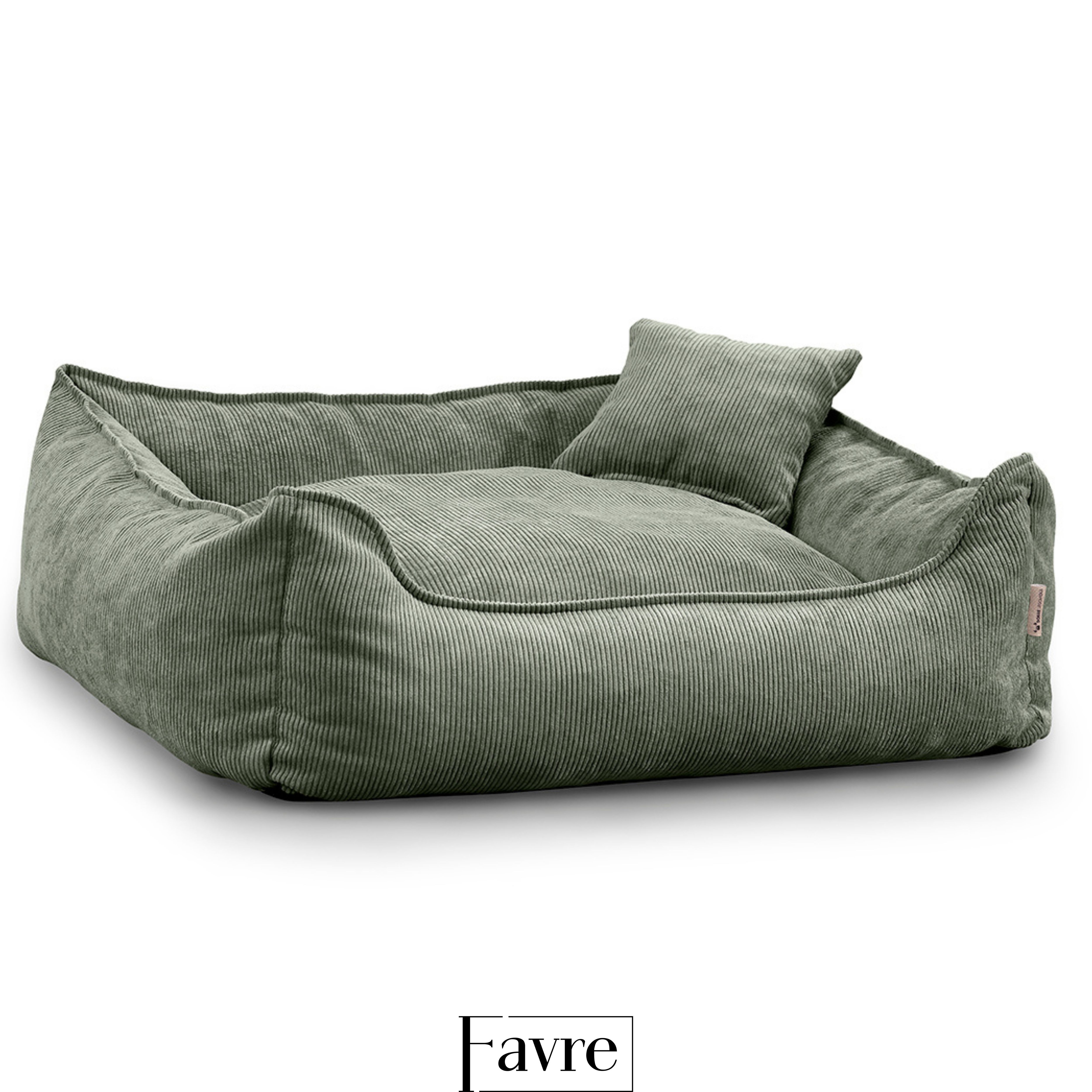 Thumbnail - FAVRE Tierbett Hundebett Lucky mit abnehmbarem, waschbarem Cord-Bezug, 100% Polyester, verschiedene Größen, Gratis Kopfk...