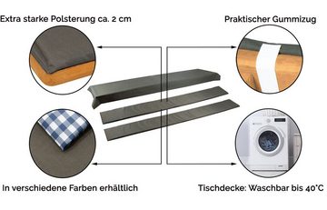 ZOLLNER Bierzeltgarnitur, (3-tlg), gemütlich, waschbar, 70 x 240 cm, 100% Polyester