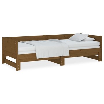 furnicato Bett Ausziehbares Tagesbett Braun Massivholz Kiefer 2x(90x200) cm