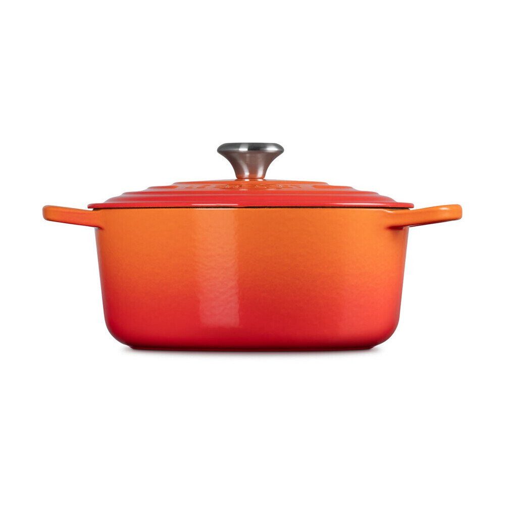 LE CREUSET Bräter Bräter mit Deckel 26 cm Signature Ofenrot, Emailliertes Gusseisen, Schmortopf, Cocotte, Bratentopf, ca. 5-6 Personen, Ø26cm, Gusseisen